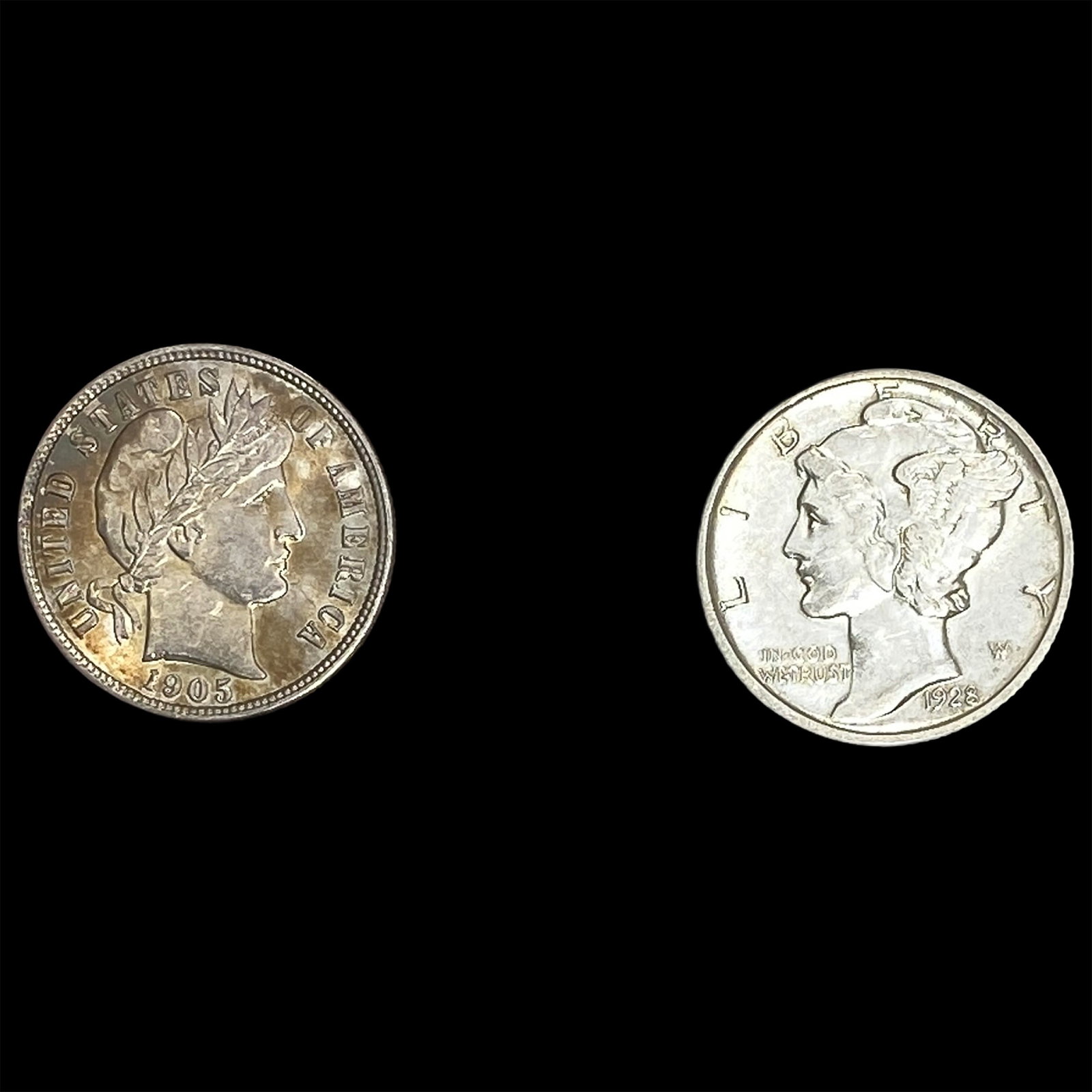 [2 Coins] 1905-1928 Barber & Mercury 10Cs (1 of 2)