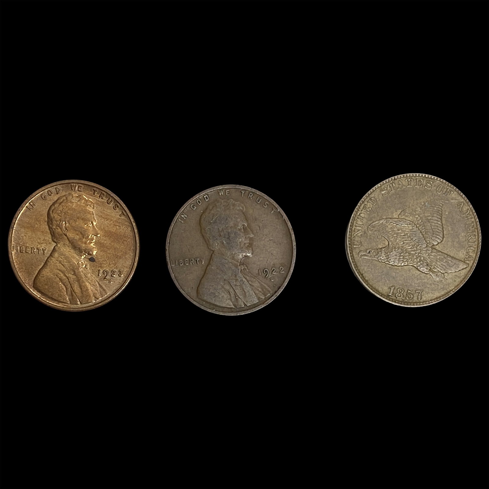 [3 Coins] 1857-1923 Flying Eagle & Wheat 1C (1 of 2)