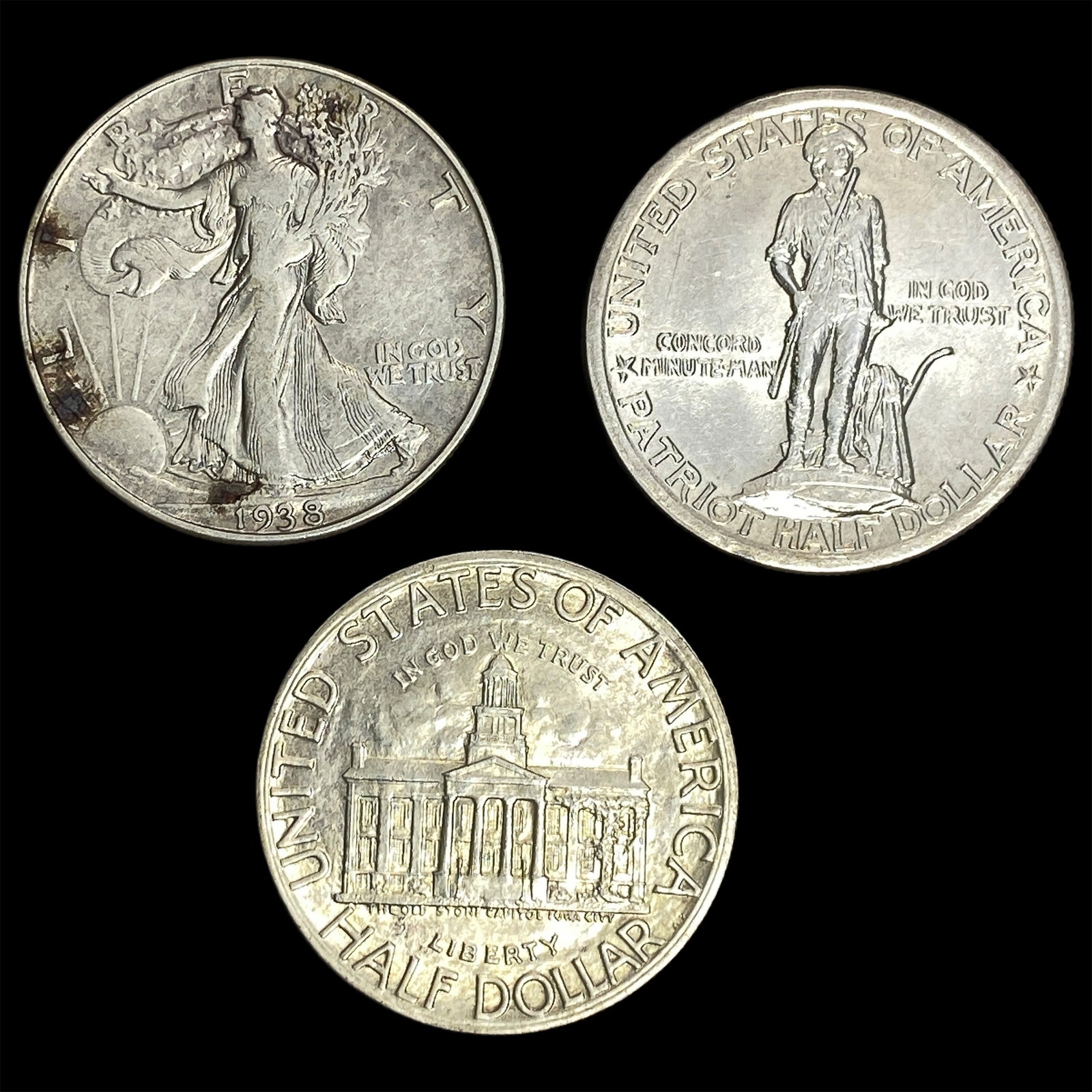 [3 Coins] 1925-1946 U.S. 50C Cooin Lot (1 of 2)