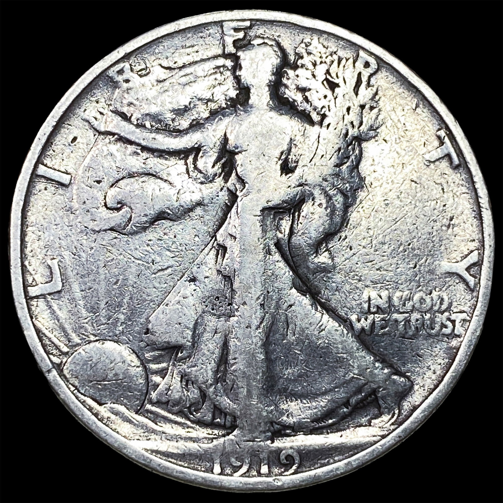 1919-S Silver Walking Liberty Half Dollar LIGHTLY CIRCULATED: 1919-S Silver Walking Liberty Half Dollar LIGHTLY CIRCULATED