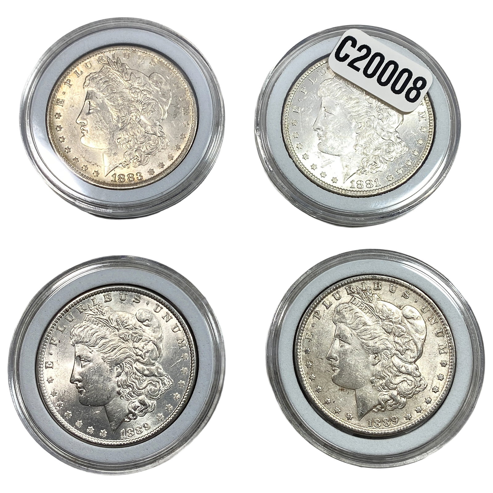[4 Coins] 1881-1889 Morgan Silver Dollar: [4 Coins] 1881-1889 Morgan Silver Dollar