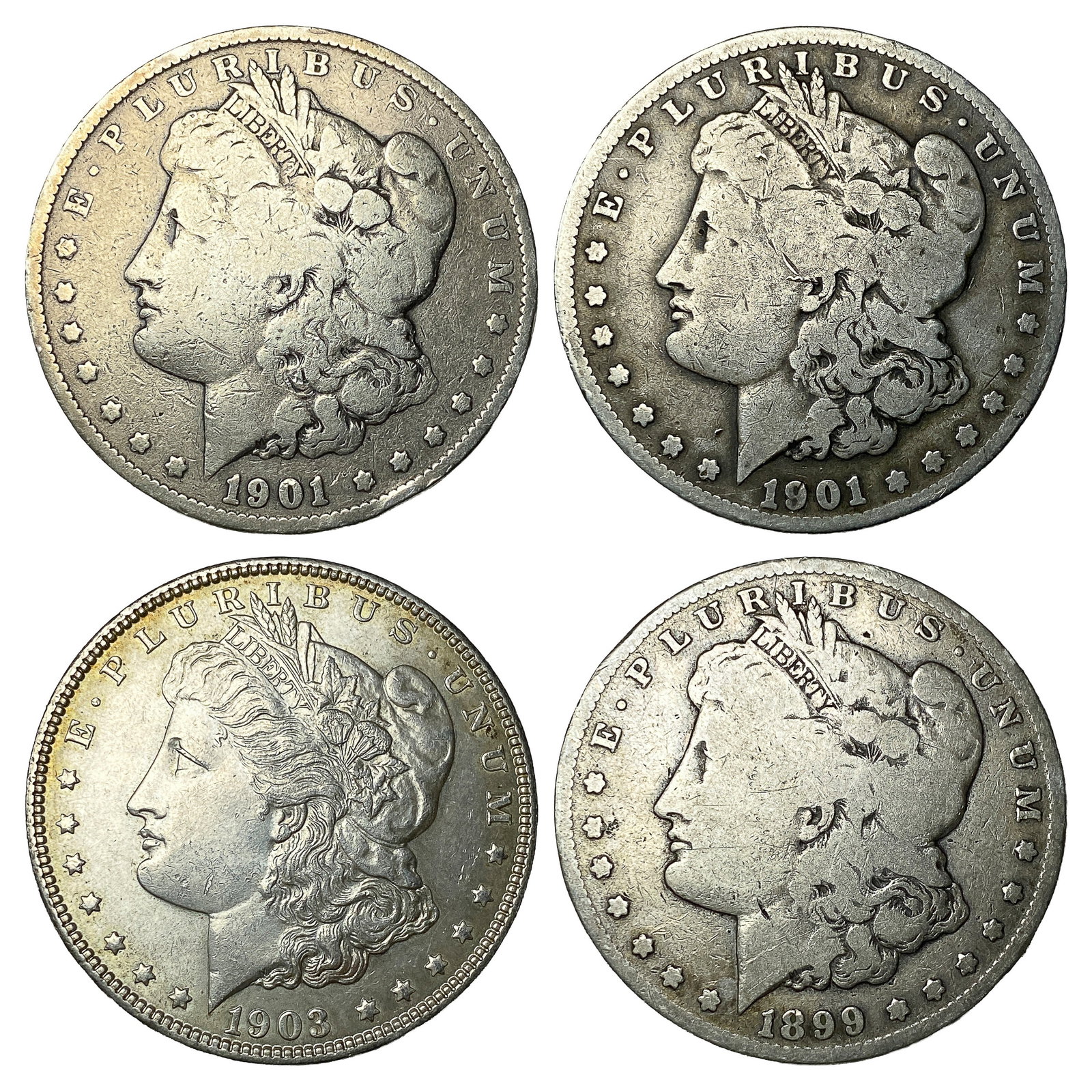 [4 Coins] 1899-1903 Morgan Silver Dollar: [4 Coins] 1899-1903 Morgan Silver Dollar