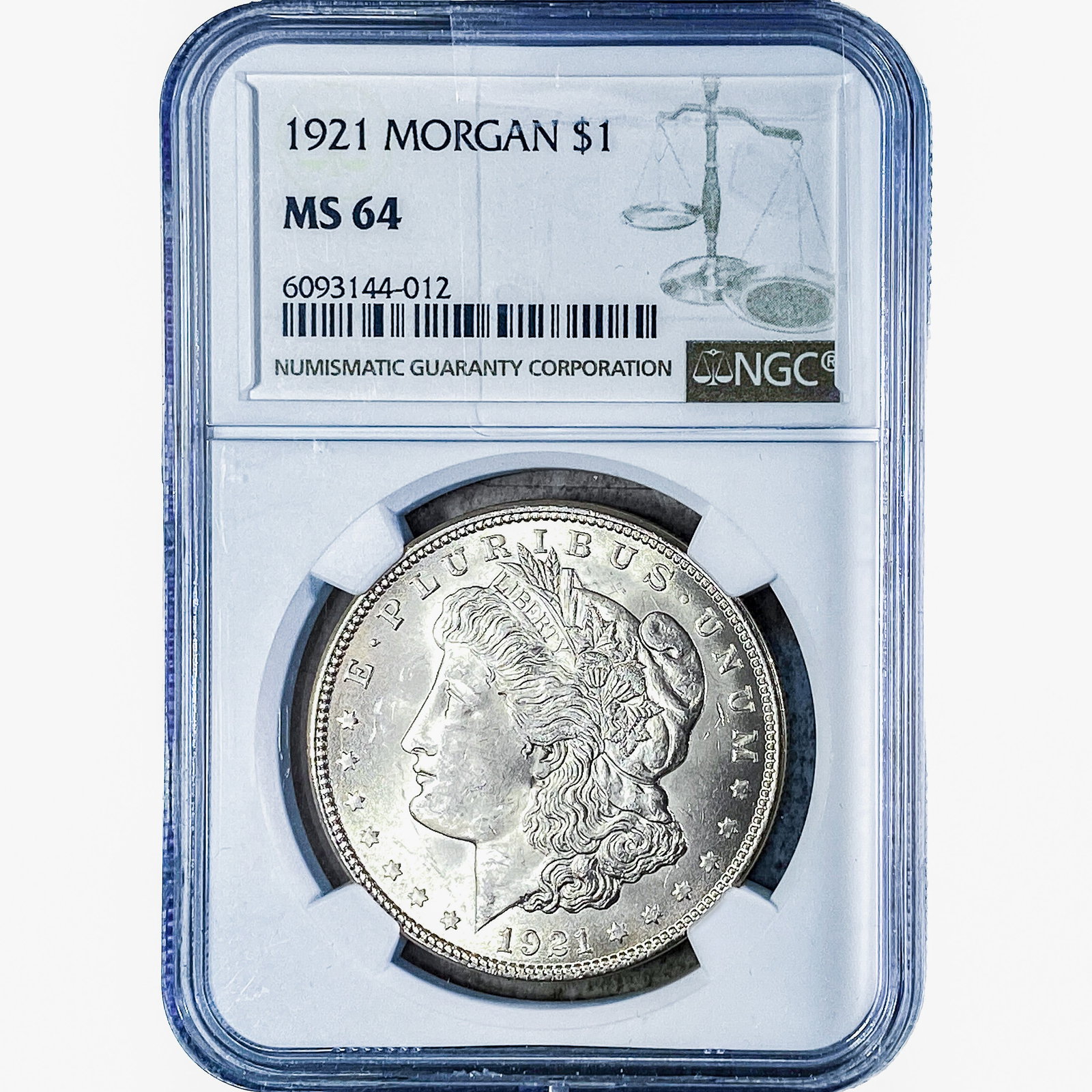 1921 Morgan Silver Dollar NGC MS64: 1921 Morgan Silver Dollar NGC MS64