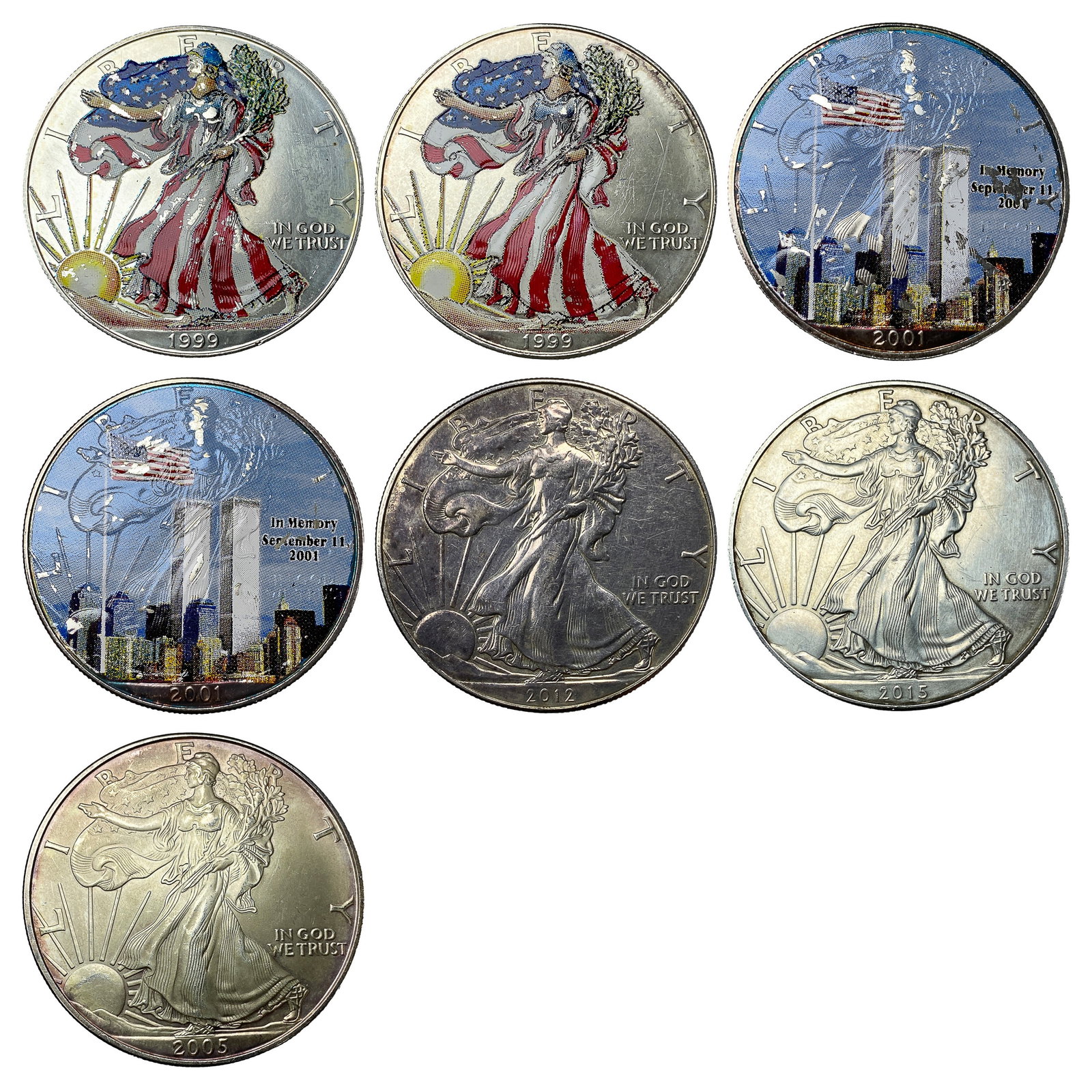 [7 Coins] 1999-2015 Silver Eagle (1 of 2)