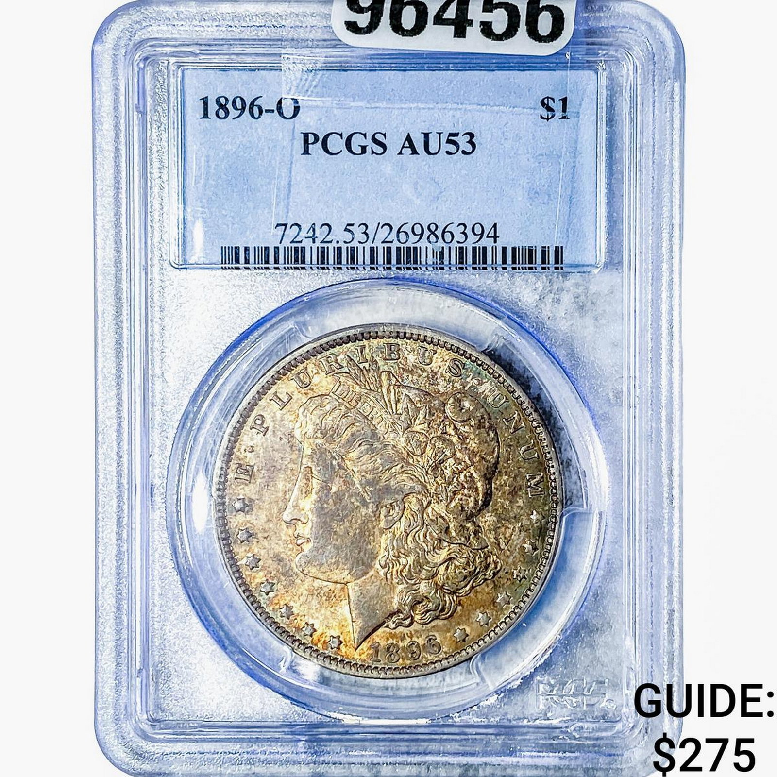 1896-O Morgan Silver Dollar PCGS AU53: 1896-O Morgan Silver Dollar PCGS AU53