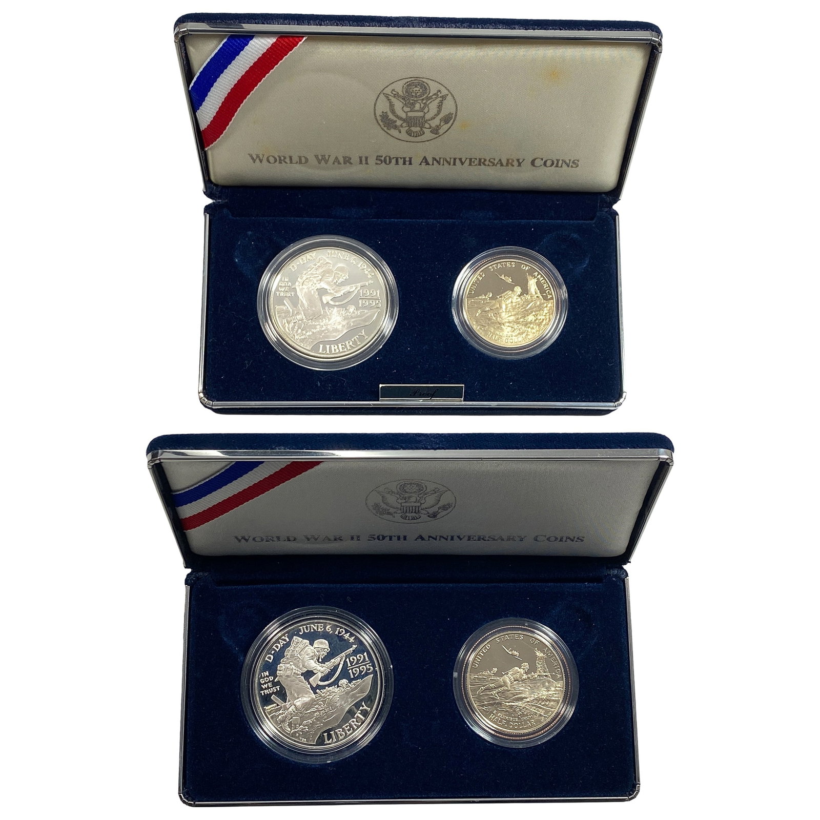 [2] 1991-1995 U.S. WWII Commemorative Proof Coins (1 of 3)