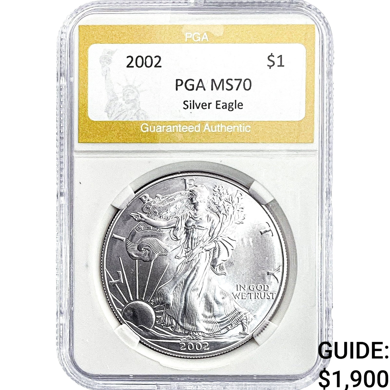2002 American Silver Eagle PGA MS70: 2002 American Silver Eagle PGA MS70