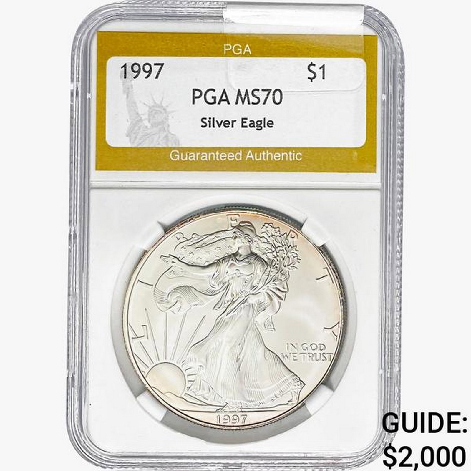 1997 American Silver Eagle PGA MS70: 1997 American Silver Eagle PGA MS70