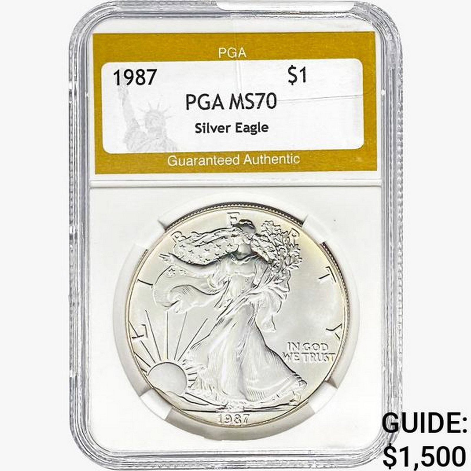 1987 American Silver Eagle PGA MS70: 1987 American Silver Eagle PGA MS70
