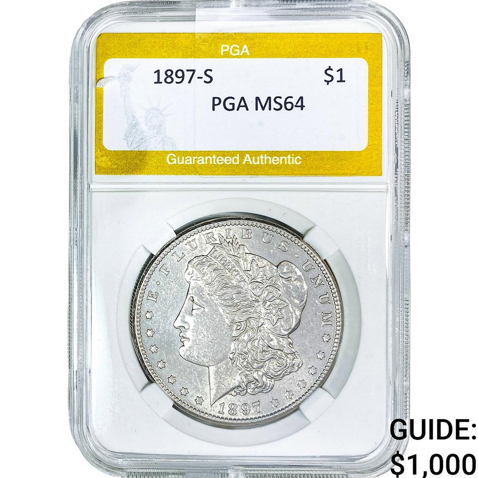 1897-S Morgan Silver Dollar PGA MS64: 1897-S Morgan Silver Dollar PGA MS64