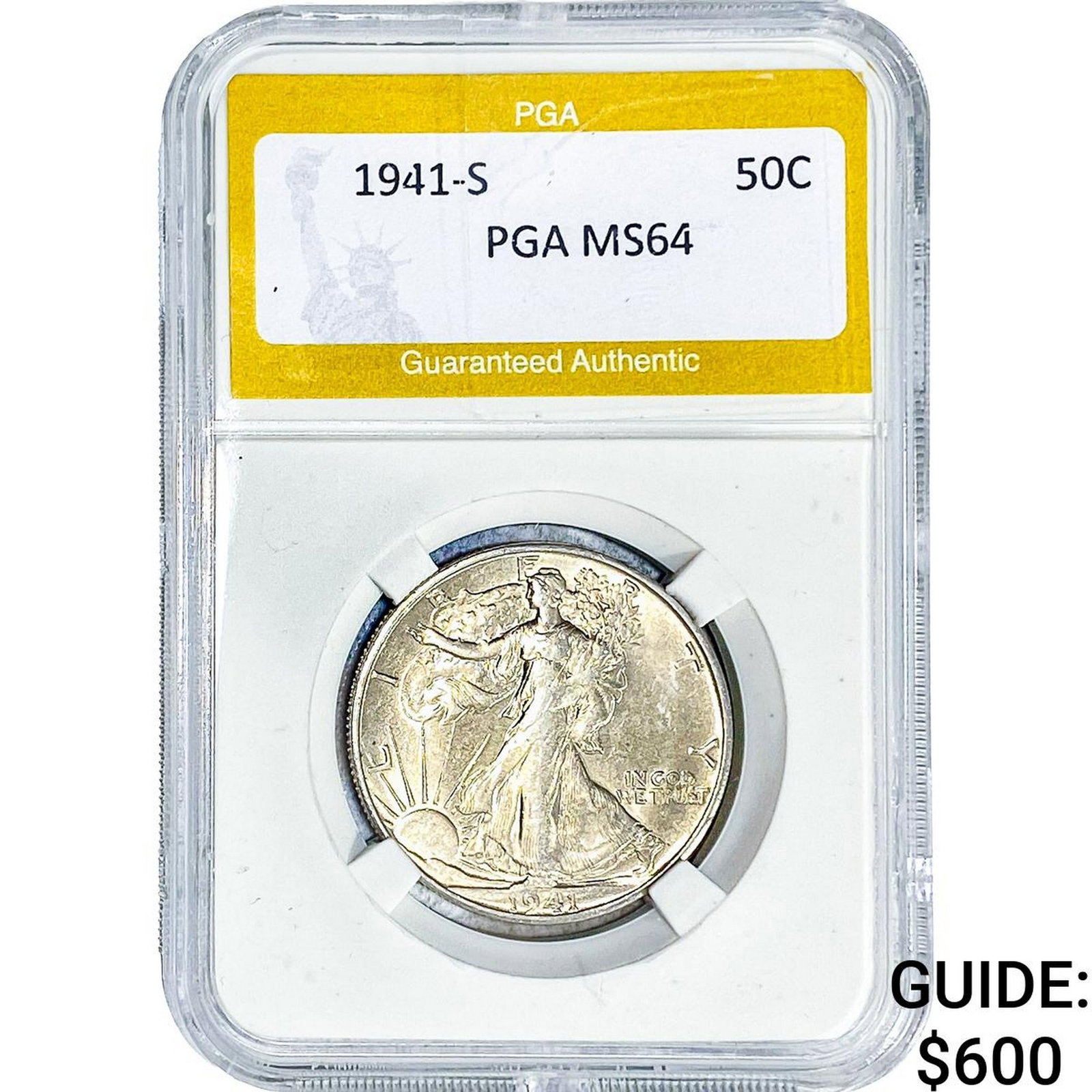 1941-S Walking Liberty Half Dollar PGA MS64 (1 of 2)