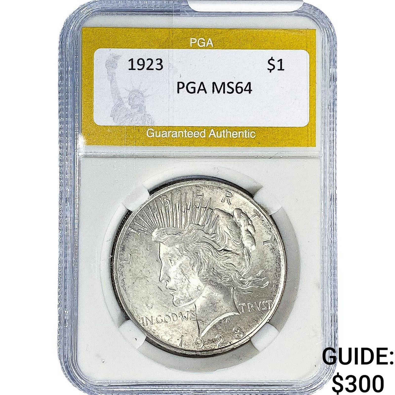 1923 Silver Peace Dollar PGA MS64: 1923 Silver Peace Dollar PGA MS64