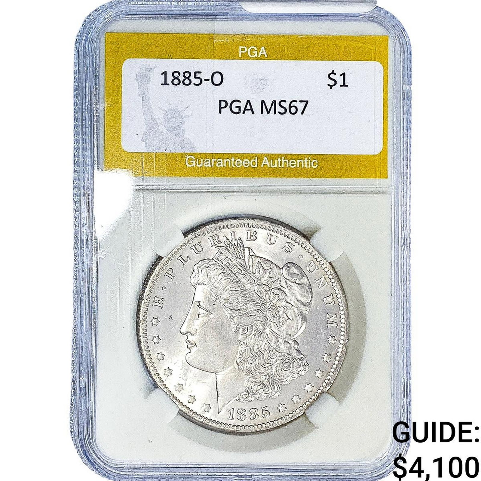 1885-O Morgan Silver Dollar PGA MS67: 1885-O Morgan Silver Dollar PGA MS67