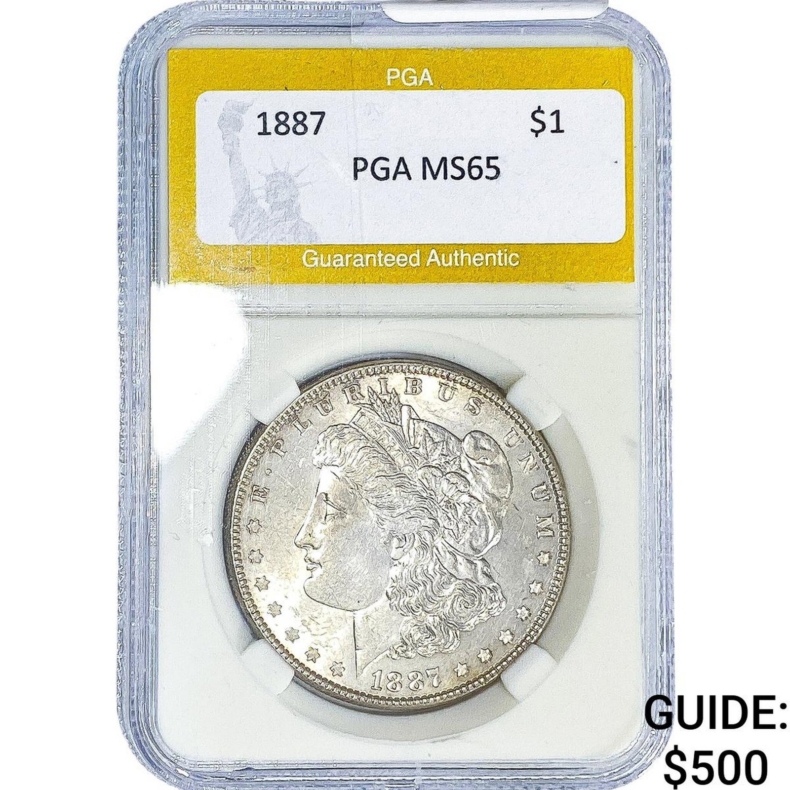 1887 Morgan Silver Dollar PGA MS65: 1887 Morgan Silver Dollar PGA MS65