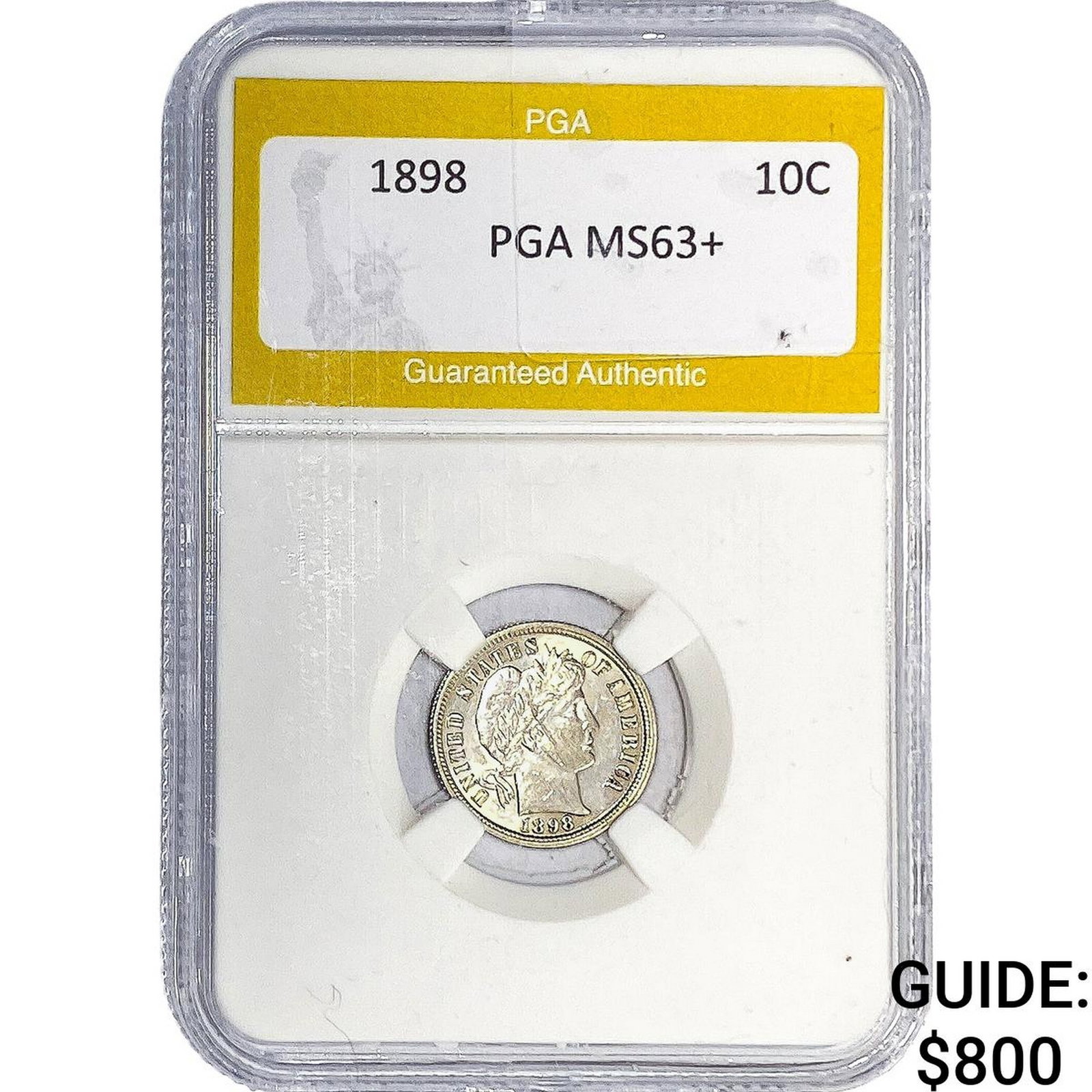 1898 Barber Dime PGA MS63+: 1898 Barber Dime PGA MS63+