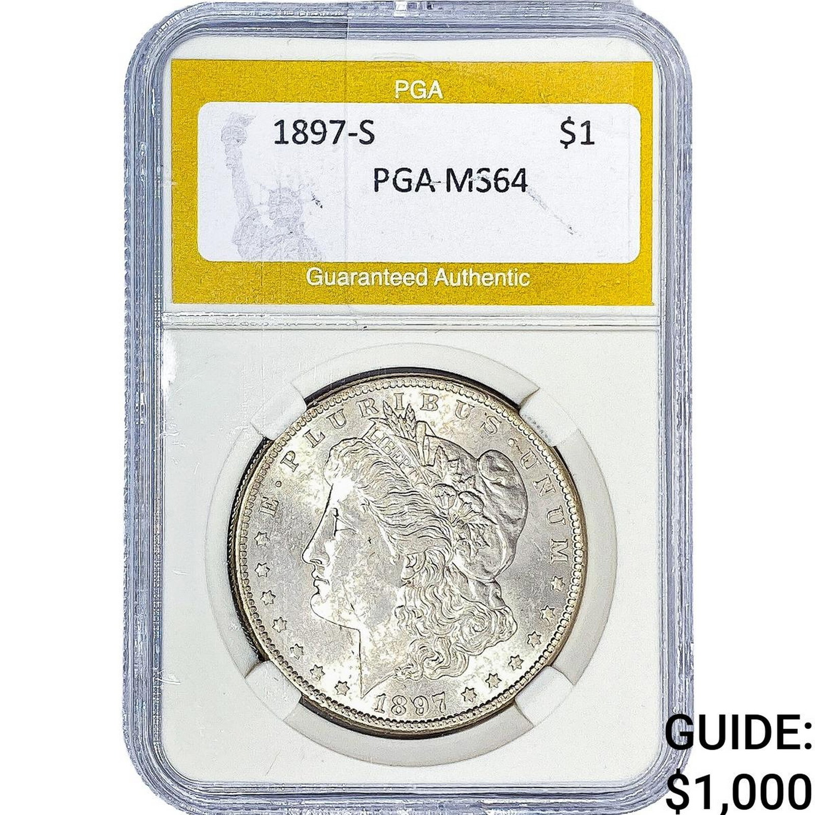 1897-S Morgan Silver Dollar PGA MS64: 1897-S Morgan Silver Dollar PGA MS64