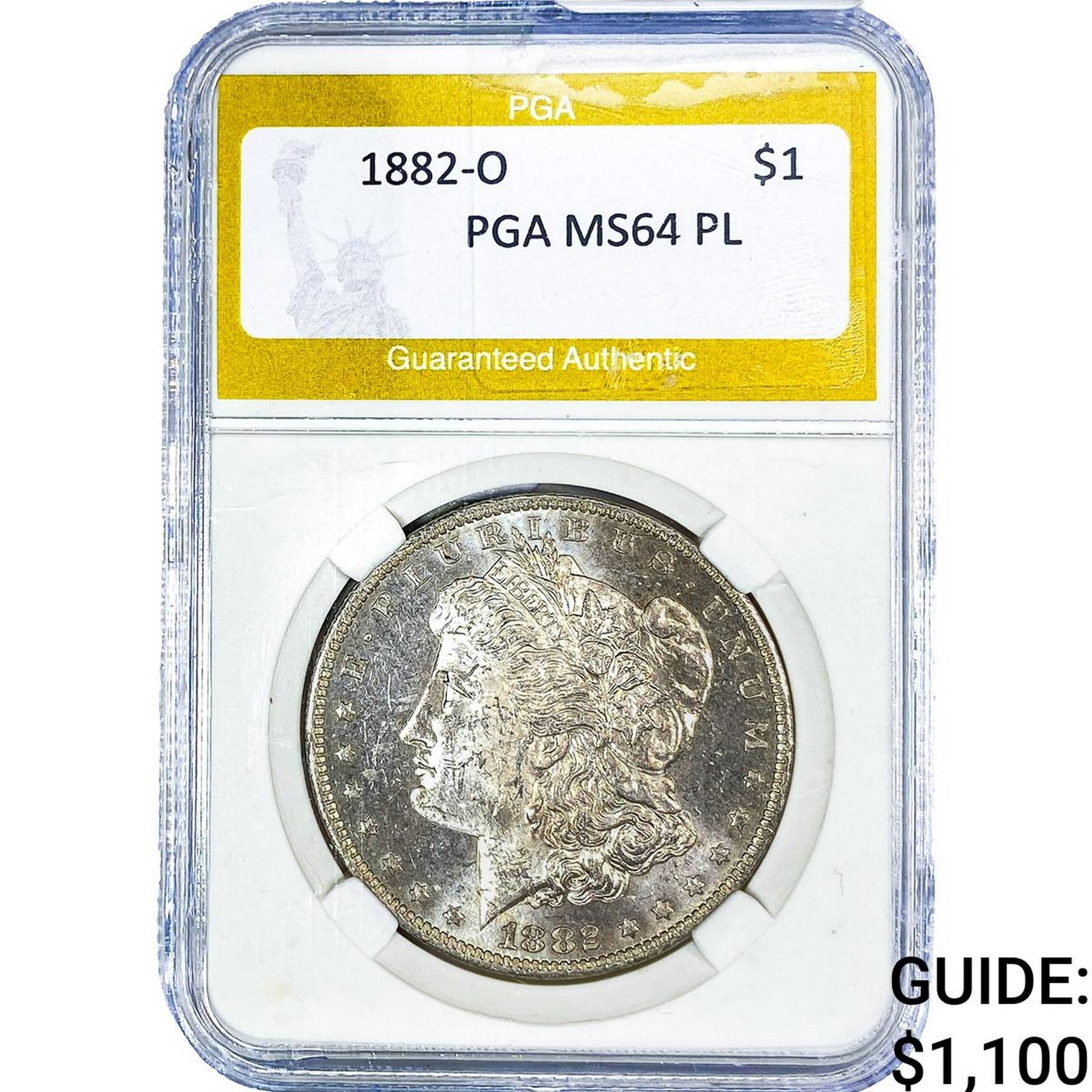 1882-O Morgan Silver Dollar PGA MS64 PL: 1882-O Morgan Silver Dollar PGA MS64 PL