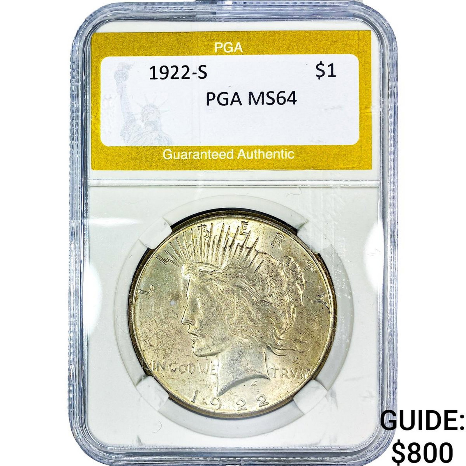 1922-S Silver Peace Dollar PGA MS64 (1 of 2)