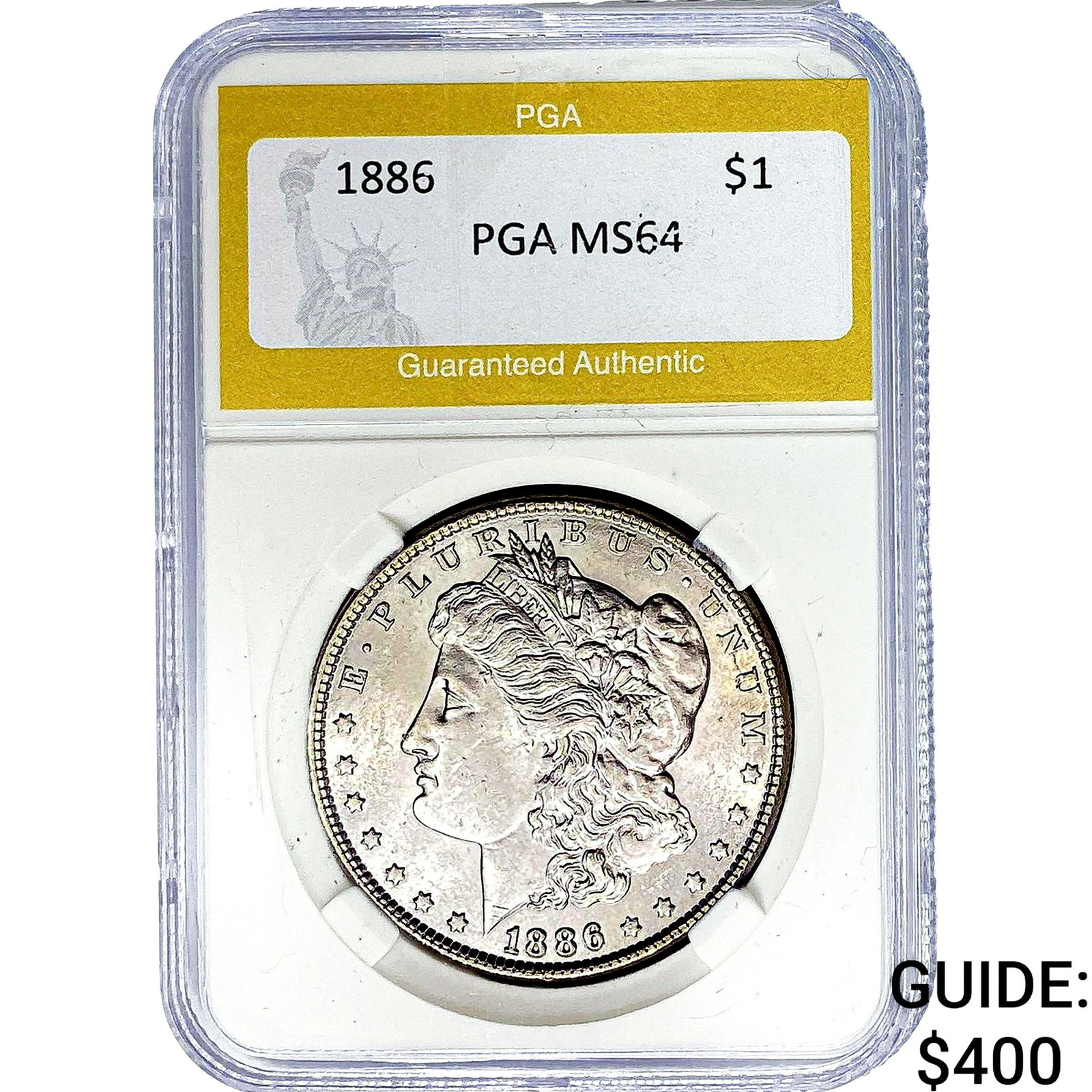 1886 Morgan Silver Dollar PGA MS64: 1886 Morgan Silver Dollar PGA MS64