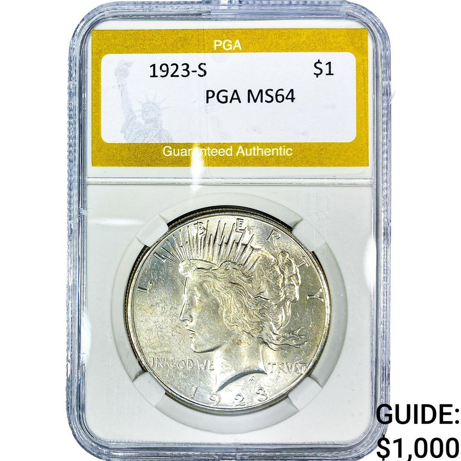 1923-S Silver Peace Dollar PGA MS64 (1 of 2)