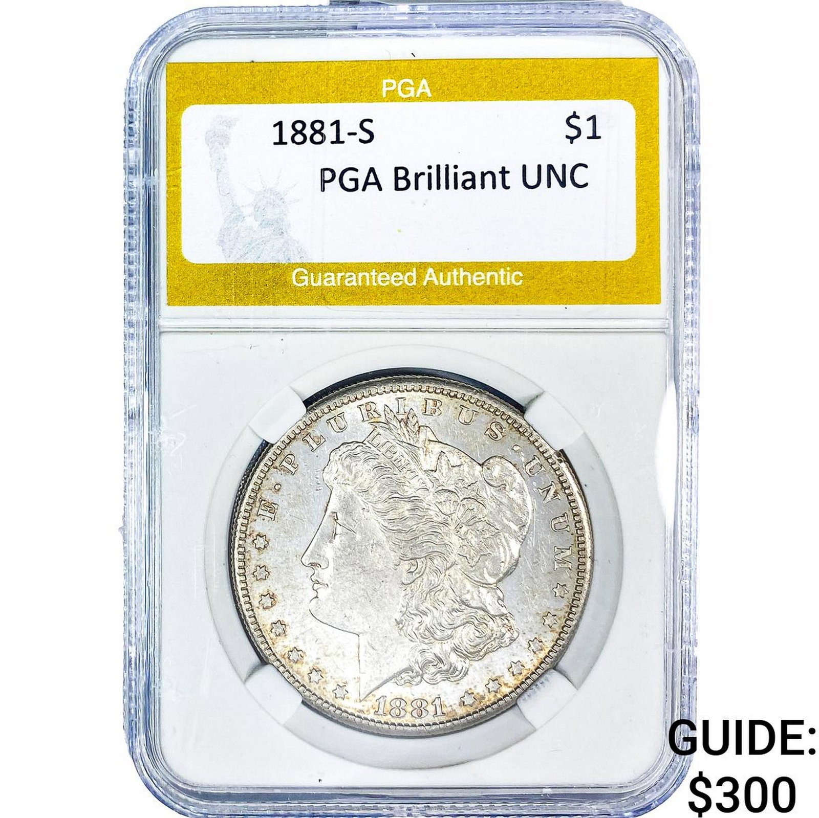1881-S Morgan Silver Dollar PGA Brilliant UNC: 1881-S Morgan Silver Dollar PGA Brilliant UNC