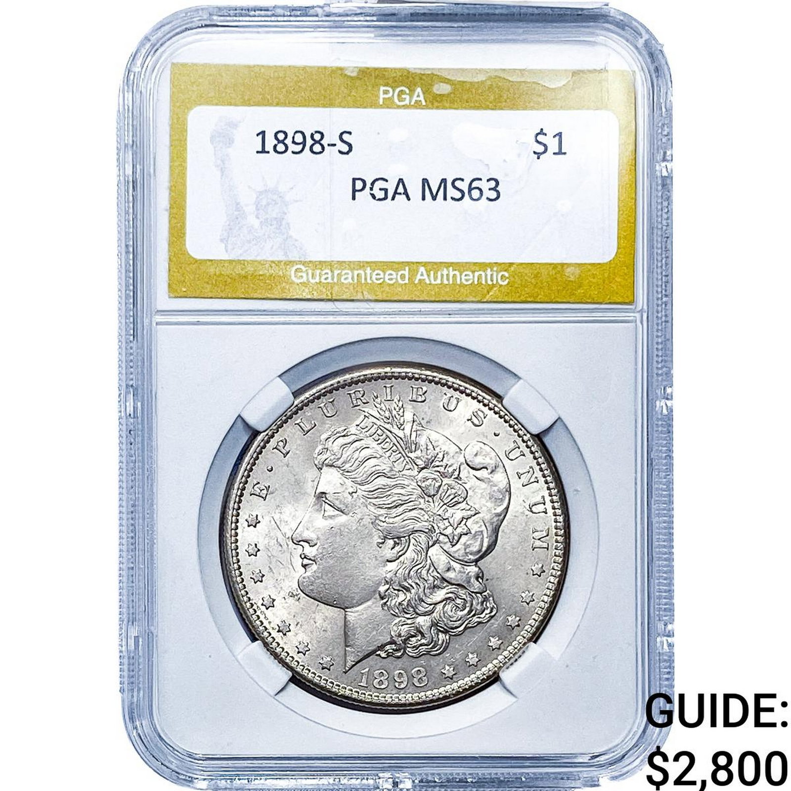 1898-S Morgan Silver Dollar PGA MS63: 1898-S Morgan Silver Dollar PGA MS63