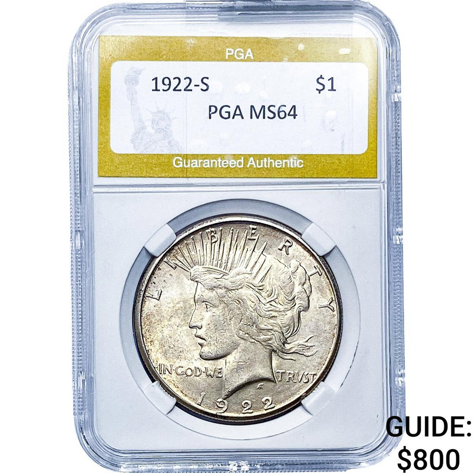 1922-S Silver Peace Dollar PGA MS64 (1 of 2)
