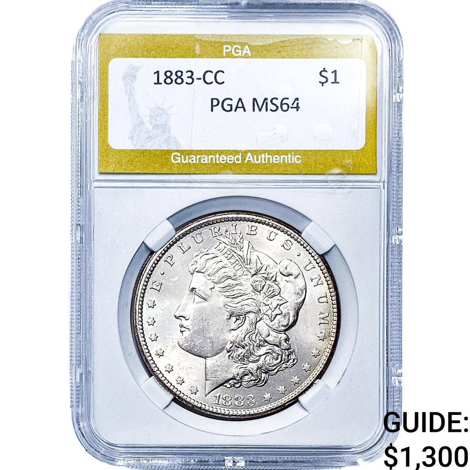 1883-CC Morgan Silver Dollar PGA MS64: 1883-CC Morgan Silver Dollar PGA MS64