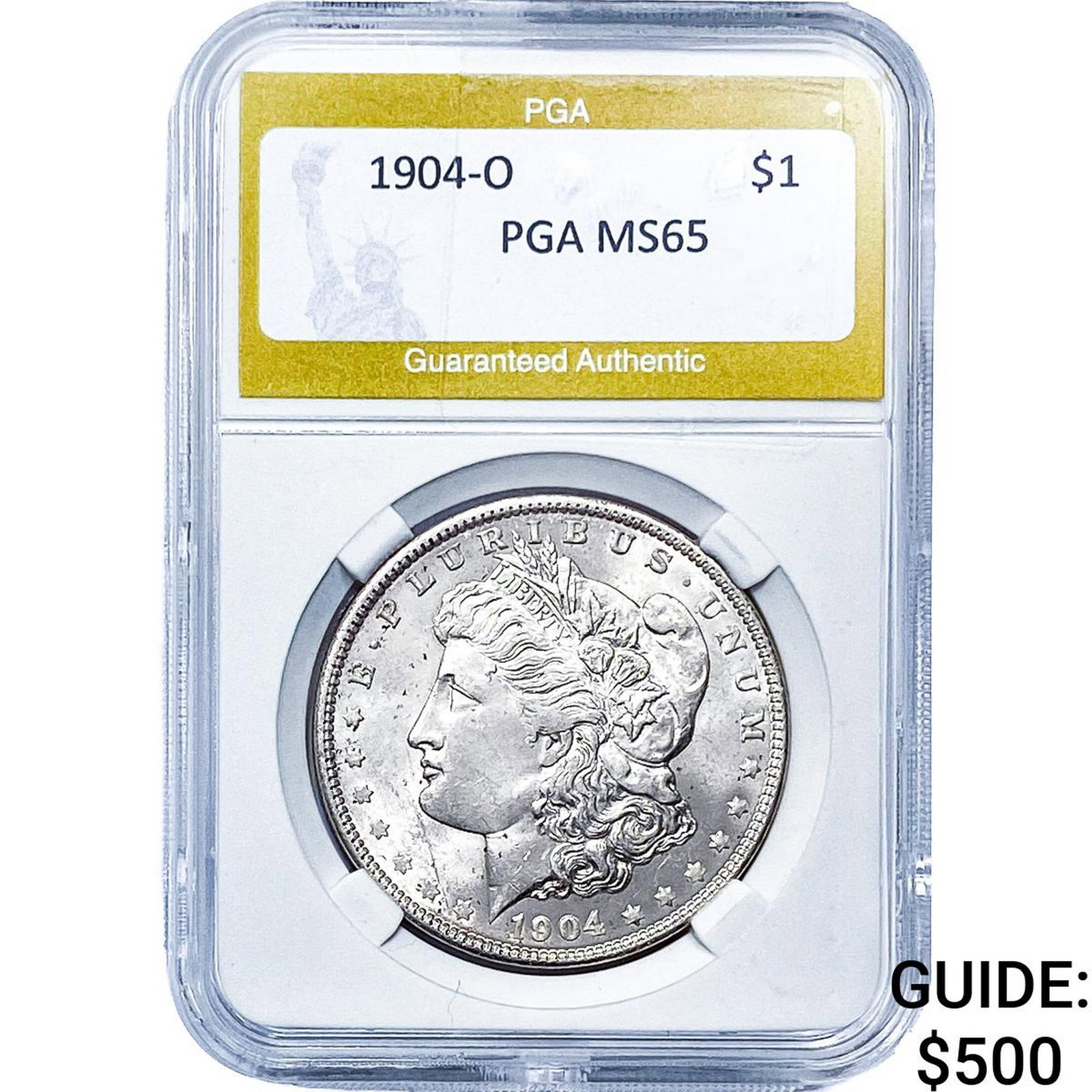 1904-O Morgan Silver Dollar PGA MS65: 1904-O Morgan Silver Dollar PGA MS65