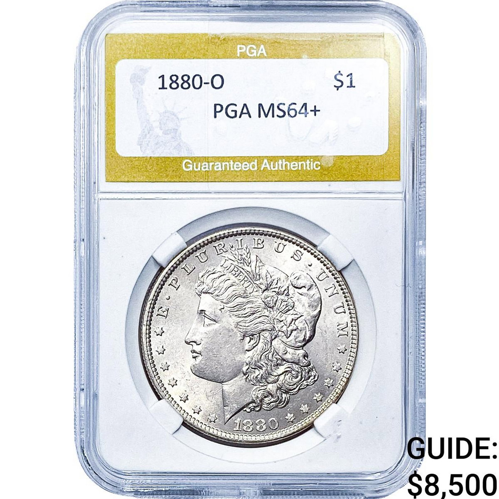1880-O Morgan Silver Dollar PGA MS64+: 1880-O Morgan Silver Dollar PGA MS64+