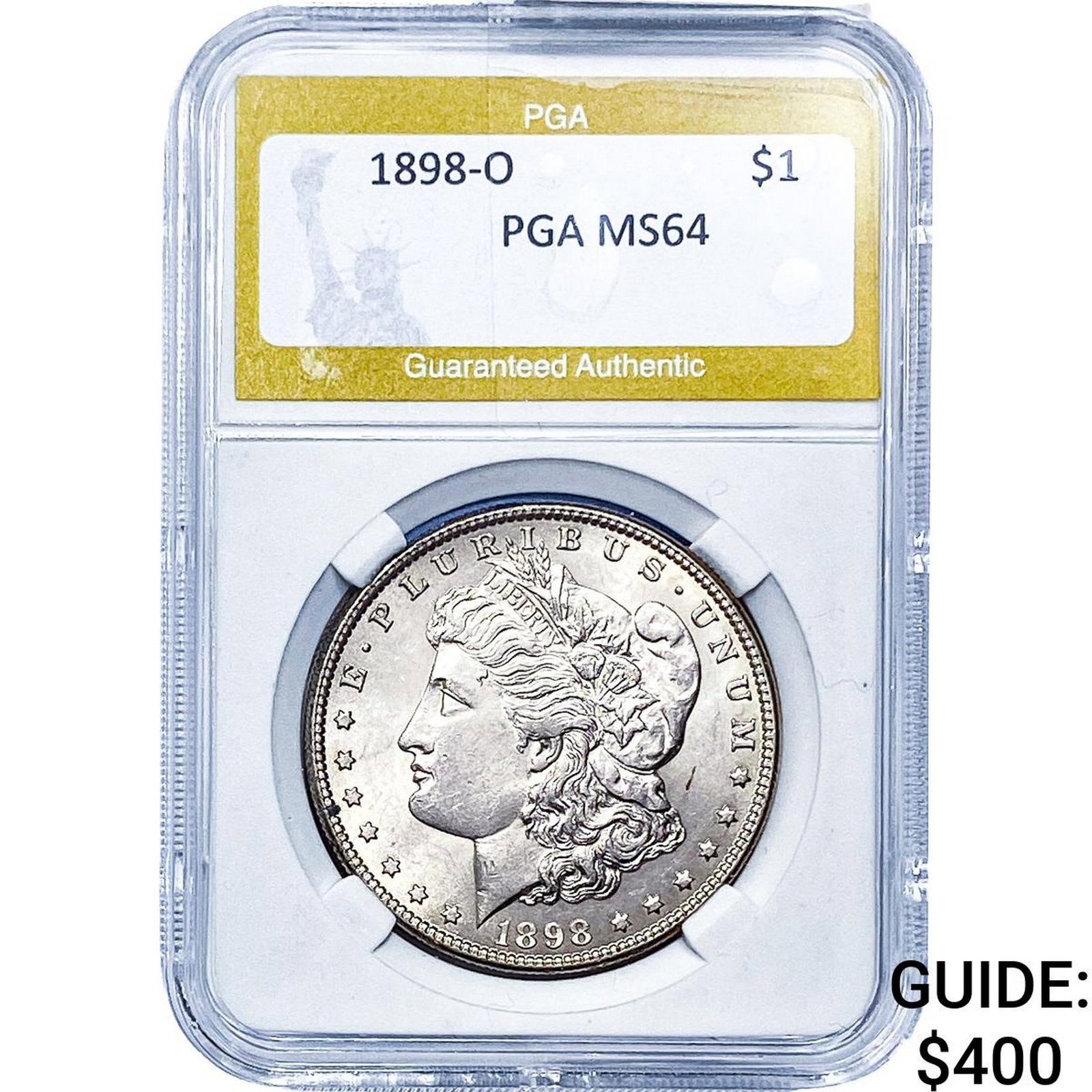 1898-O Morgan Silver Dollar PGA MS64: 1898-O Morgan Silver Dollar PGA MS64