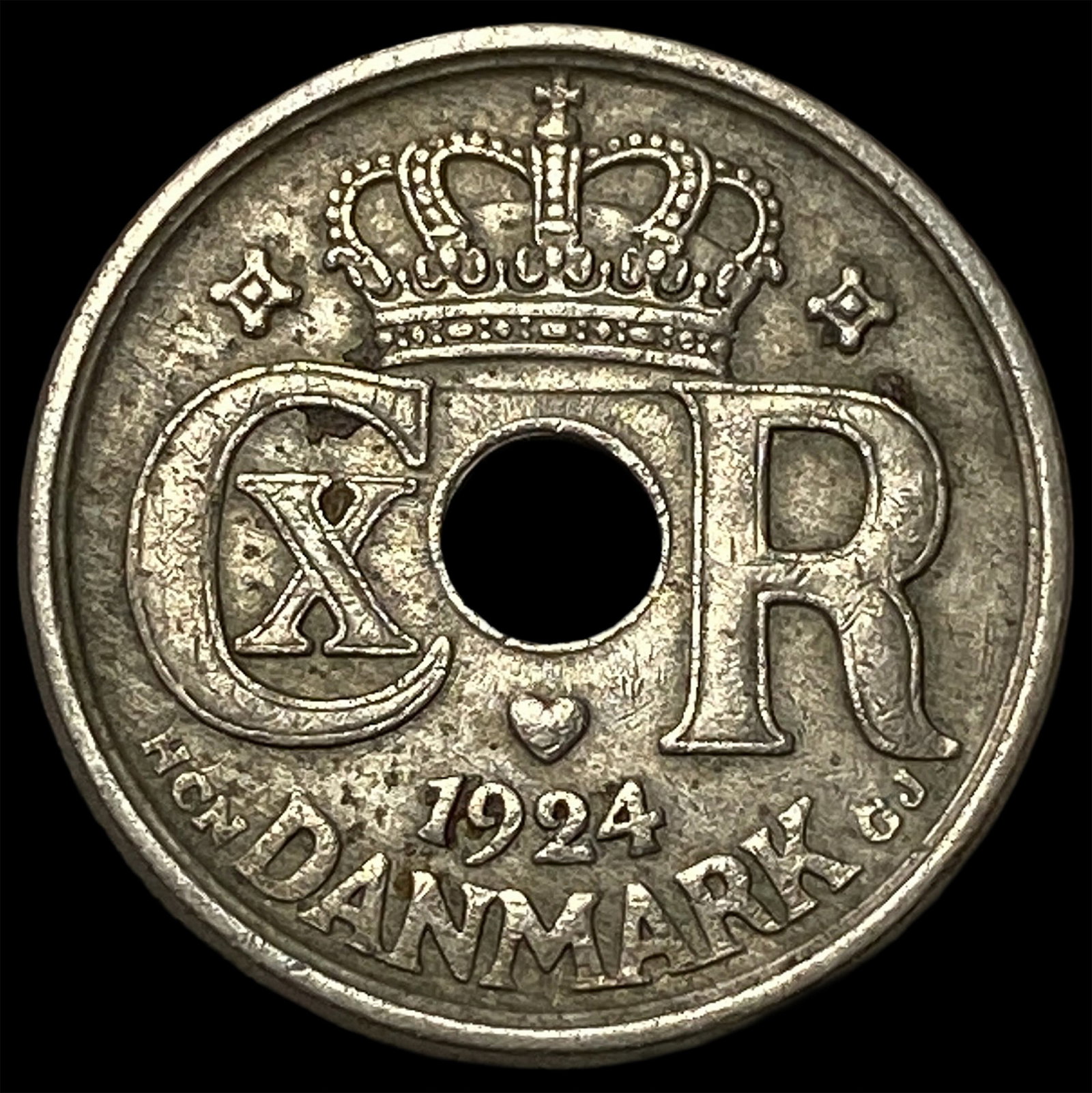 1924 Denamrk Copper Nickel 10 Ore: 1924 Denamrk Copper Nickel 10 Ore
