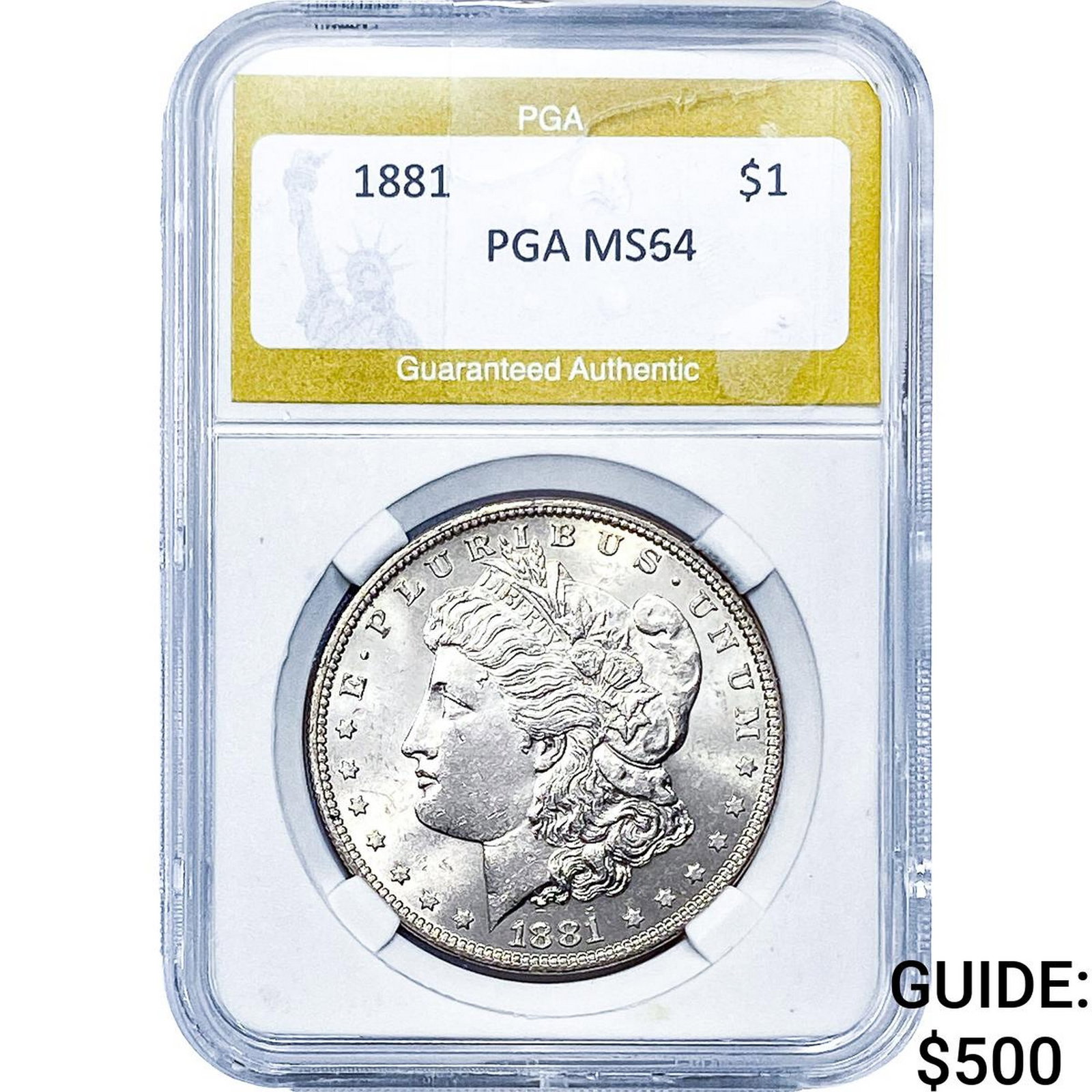 1881 Morgan Silver Dollar PGA MS64: 1881 Morgan Silver Dollar PGA MS64
