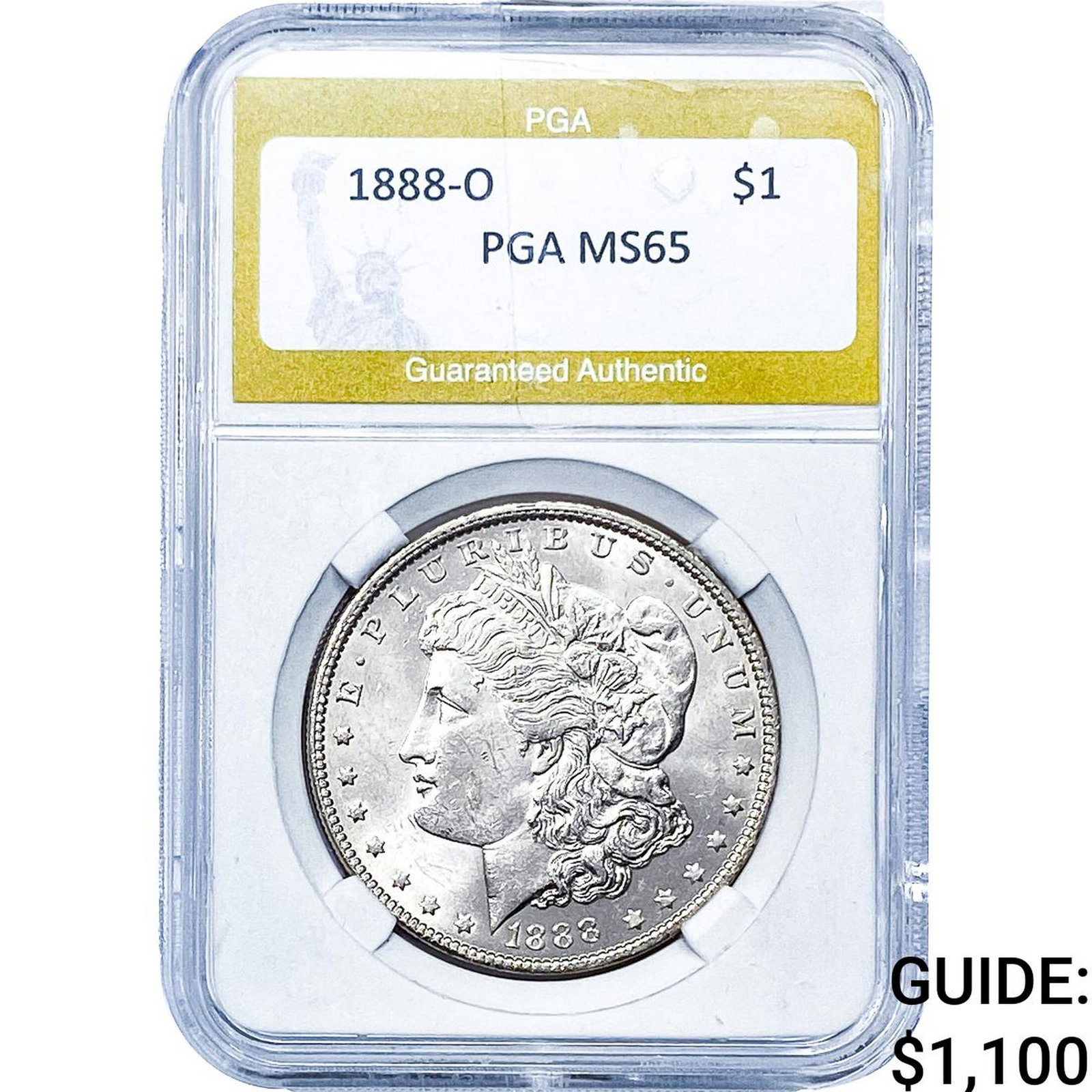 1888-O Morgan Silver Dollar PGA MS65: 1888-O Morgan Silver Dollar PGA MS65
