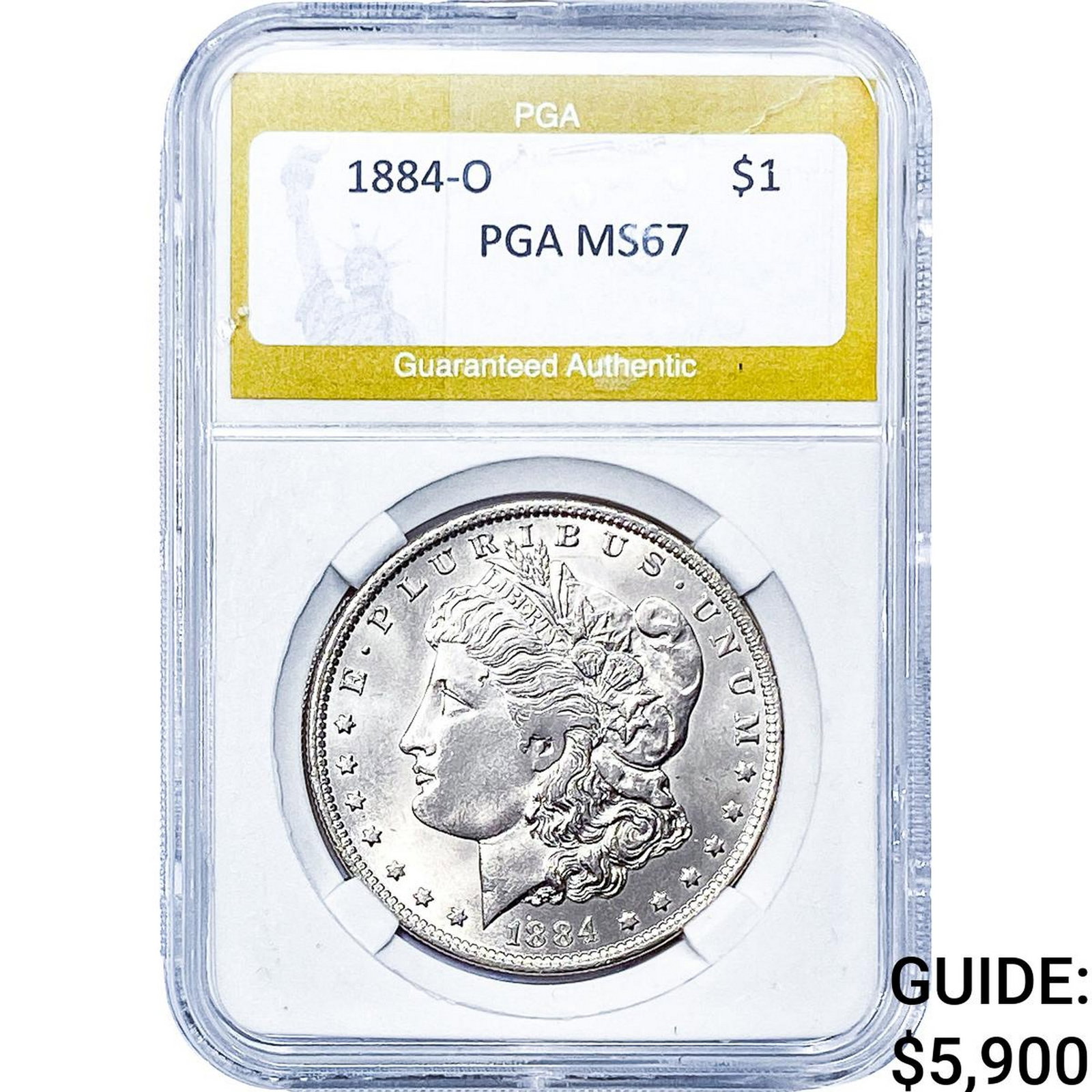 1884-O Morgan Silver Dollar PGA MS67: 1884-O Morgan Silver Dollar PGA MS67