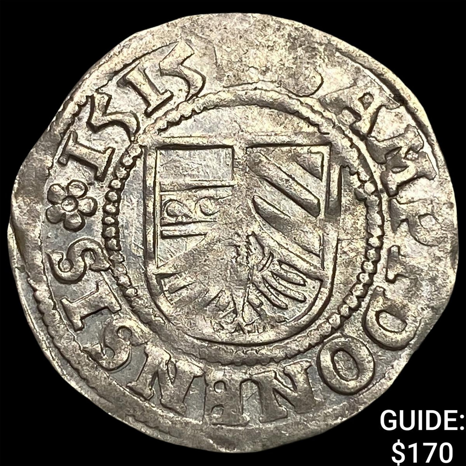 1515 German States Kempten Silver 1/2 Batzen: 1515 German States Kempten Silver 1/2 Batzen