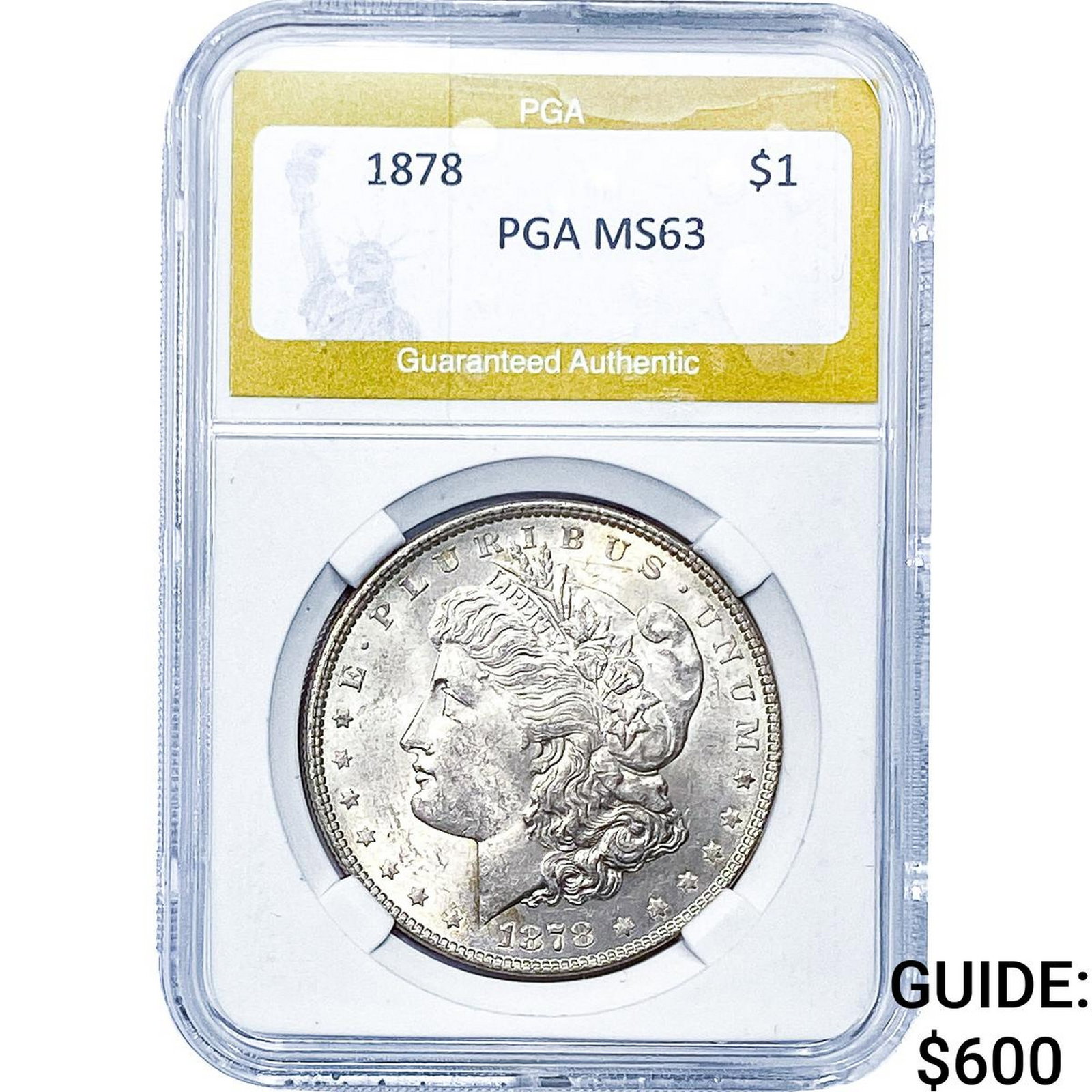 1878 Morgan Silver Dollar PGA MS63: 1878 Morgan Silver Dollar PGA MS63