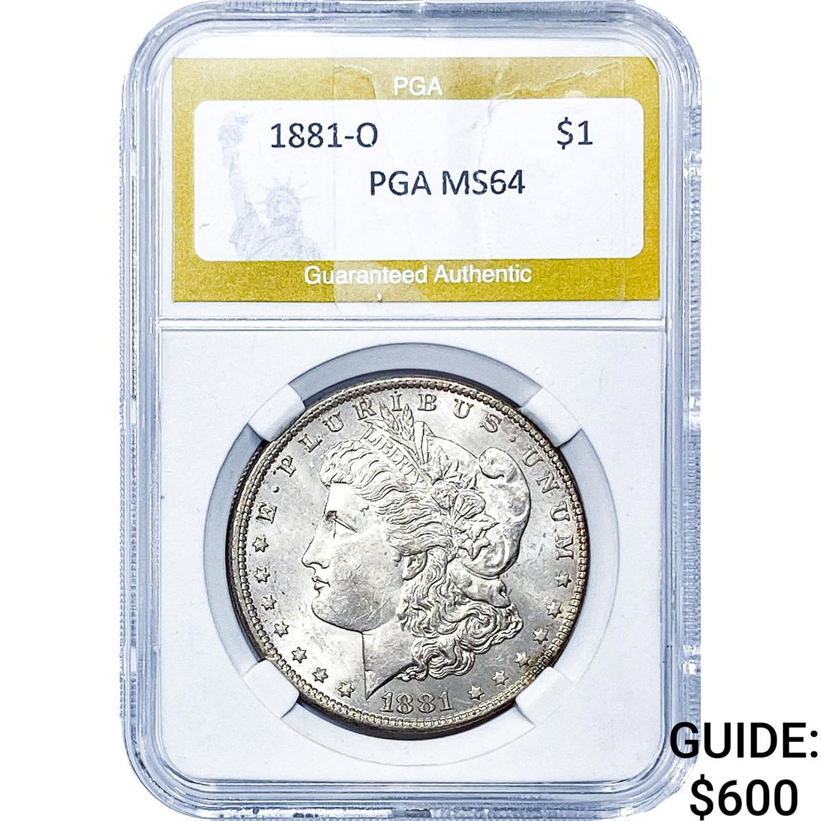 1881-O Morgan Silver Dollar PGA MS64: 1881-O Morgan Silver Dollar PGA MS64