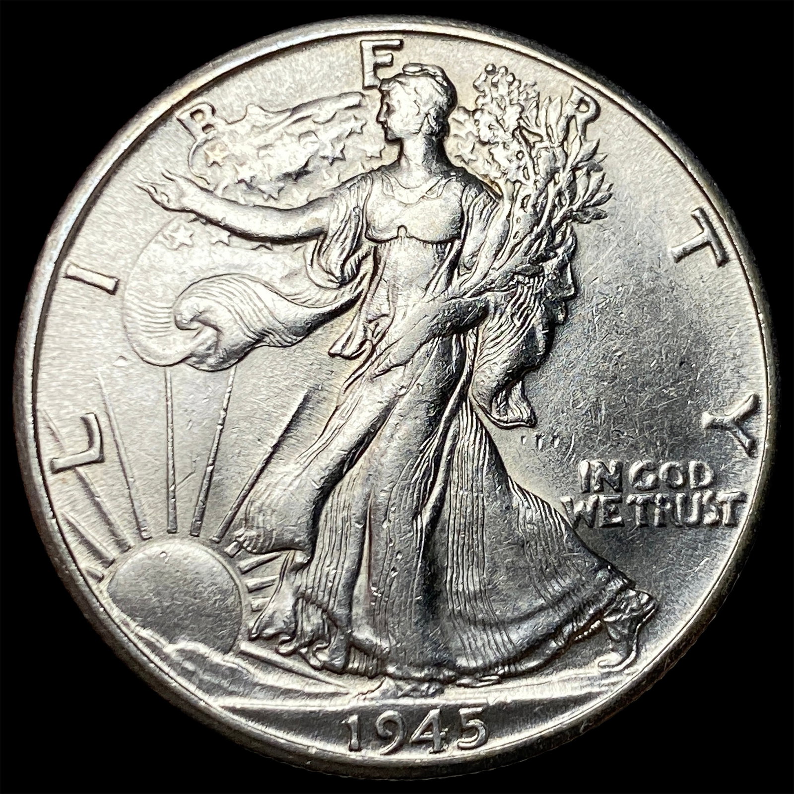 1945-D Silver Half Dollar Walking Liberty UNCIRCULATED: 1945-D Silver Half Dollar Walking Liberty UNCIRCULATED