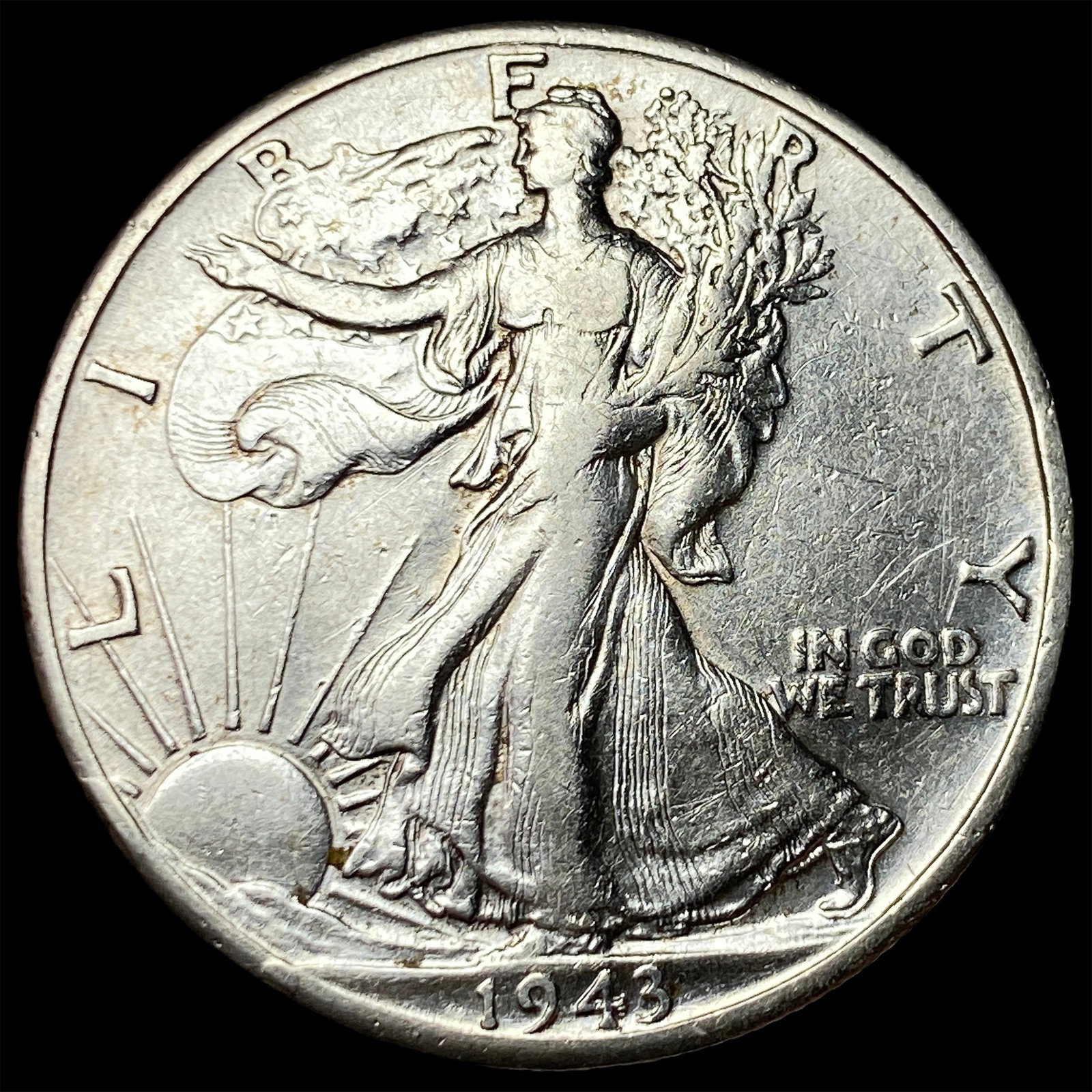 1943-D Silver Walking Liberty Half Dollar CLOSELY UNCIRCULATED: 1943-D Silver Walking Liberty Half Dollar CLOSELY UNCIRCULATED