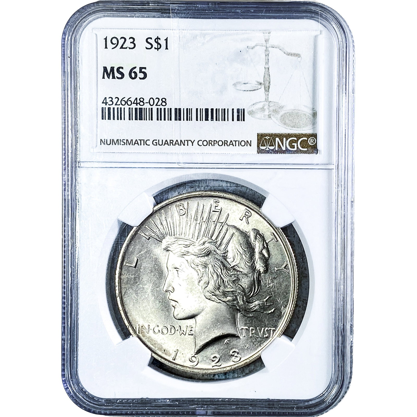1923 Silver Peace Dollar NGC MS65 (1 of 2)
