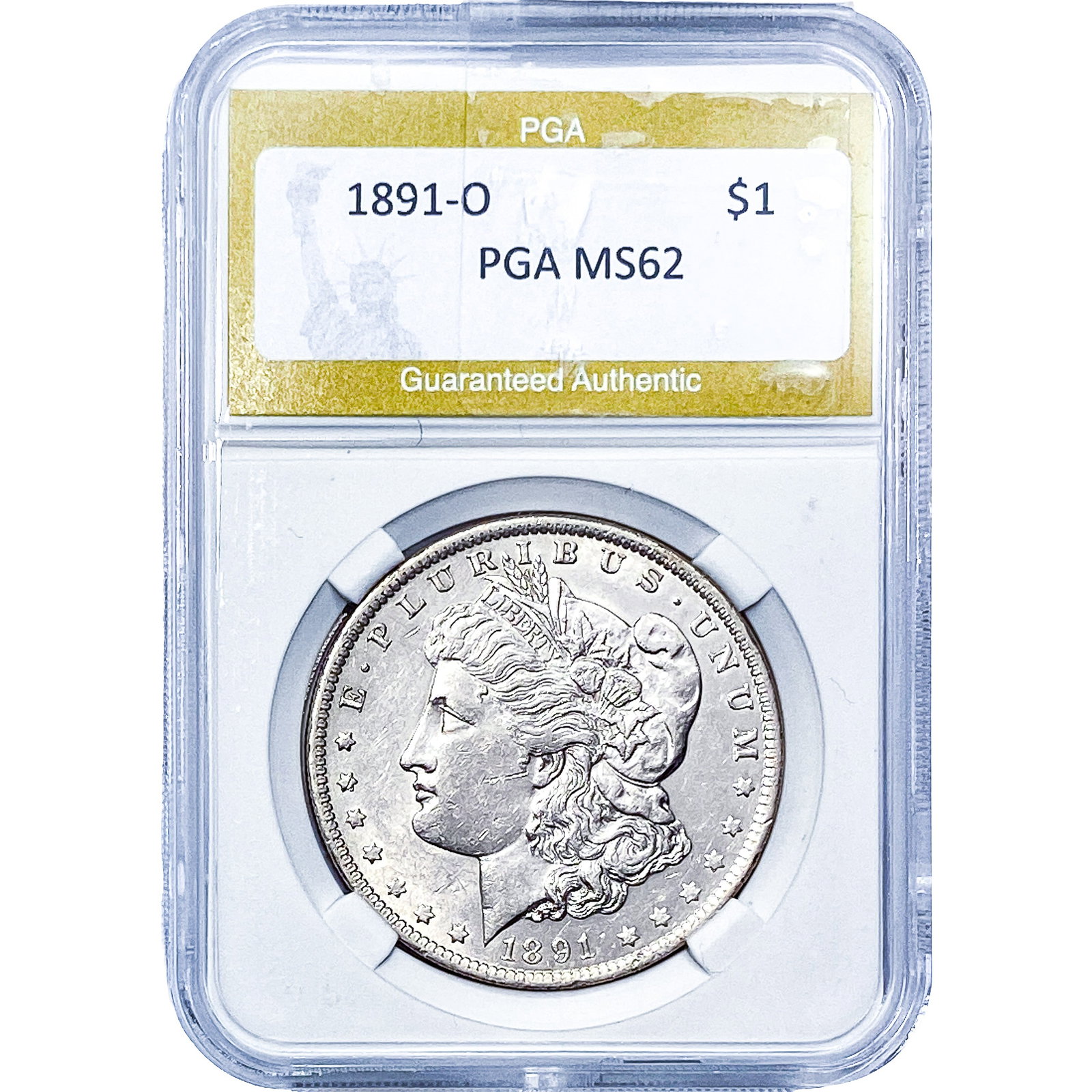 1891-O Morgan Silver Dollar PGA MS62: 1891-O Morgan Silver Dollar PGA MS62