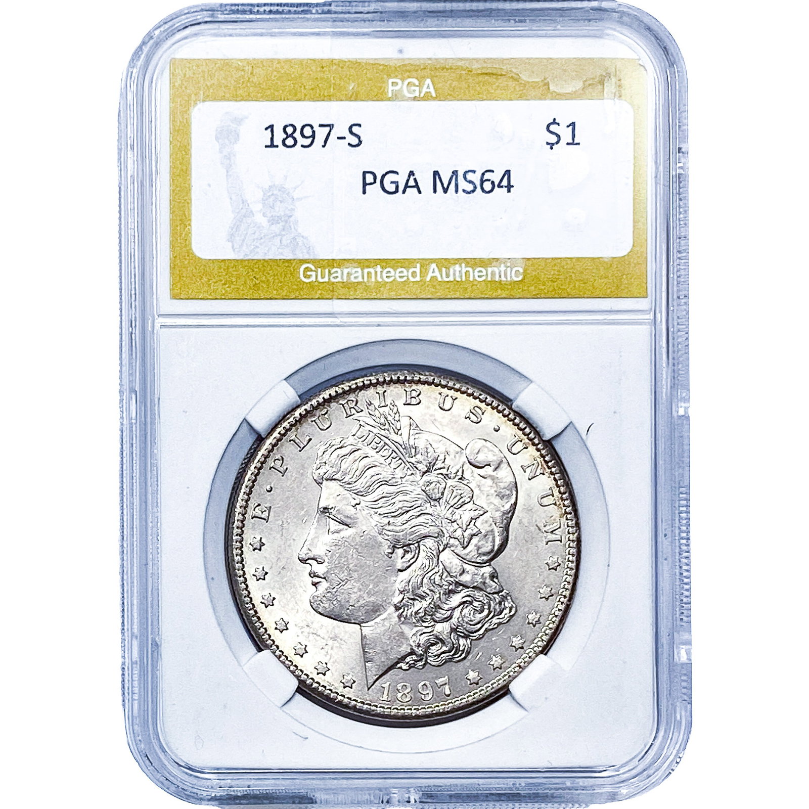 1897-S Morgan Silver Dollar PGA MS64: 1897-S Morgan Silver Dollar PGA MS64