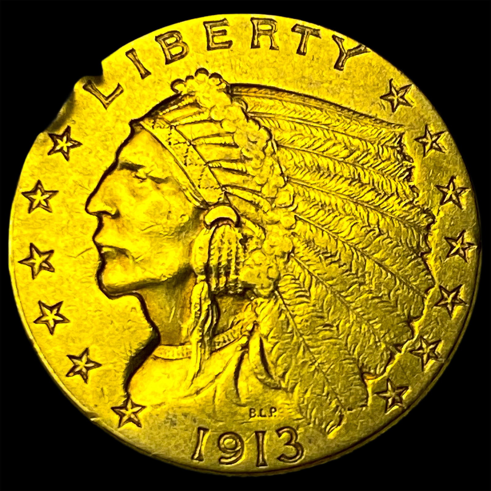1913 Indian Head Gold $2.50 Quarter Eagle UNCIRCULATED: 1913 Indian Head Gold $2.50 Quarter Eagle UNCIRCULATED
