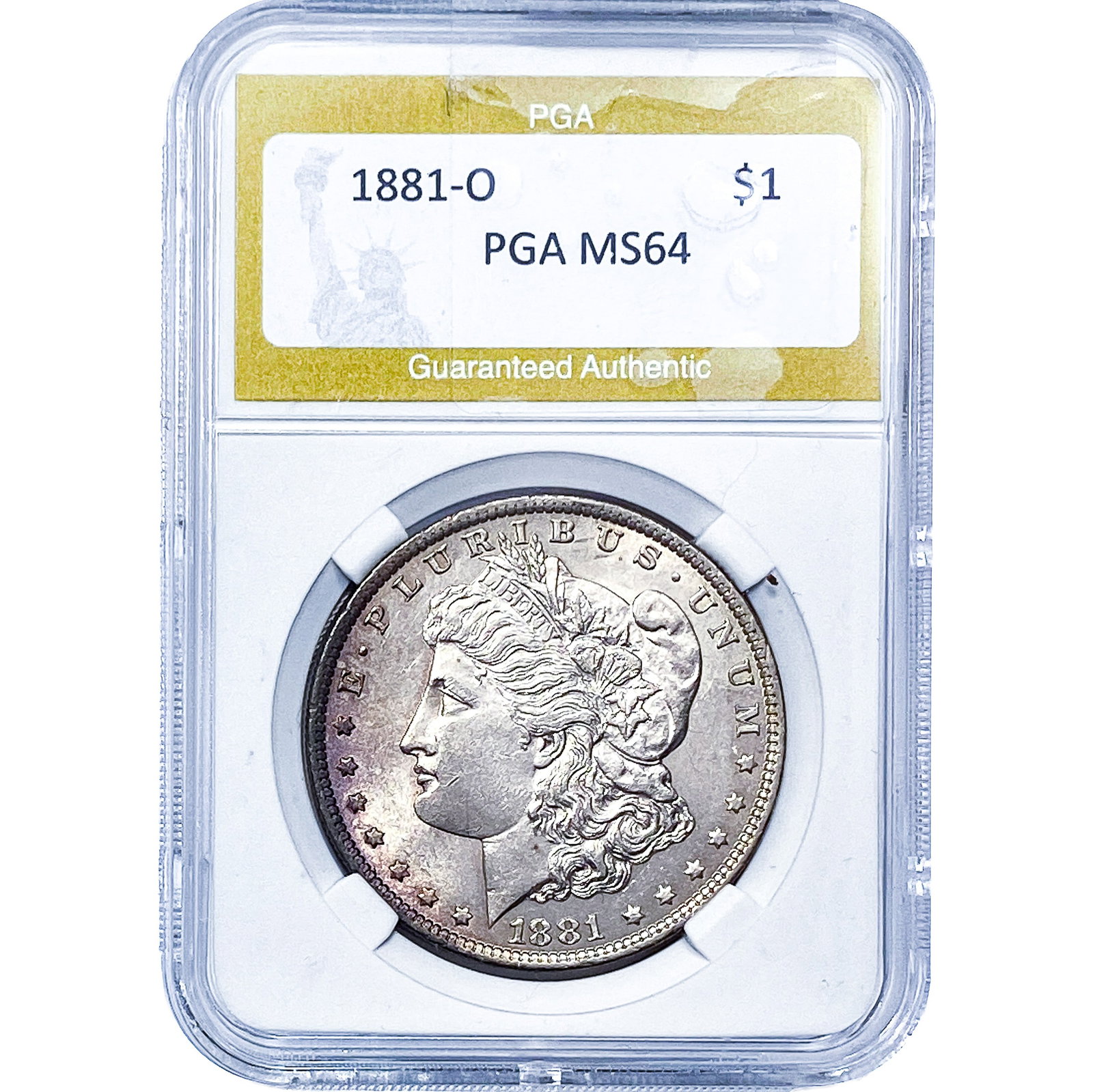 1881-O Morgan Silver Dollar PGA MS64: 1881-O Morgan Silver Dollar PGA MS64