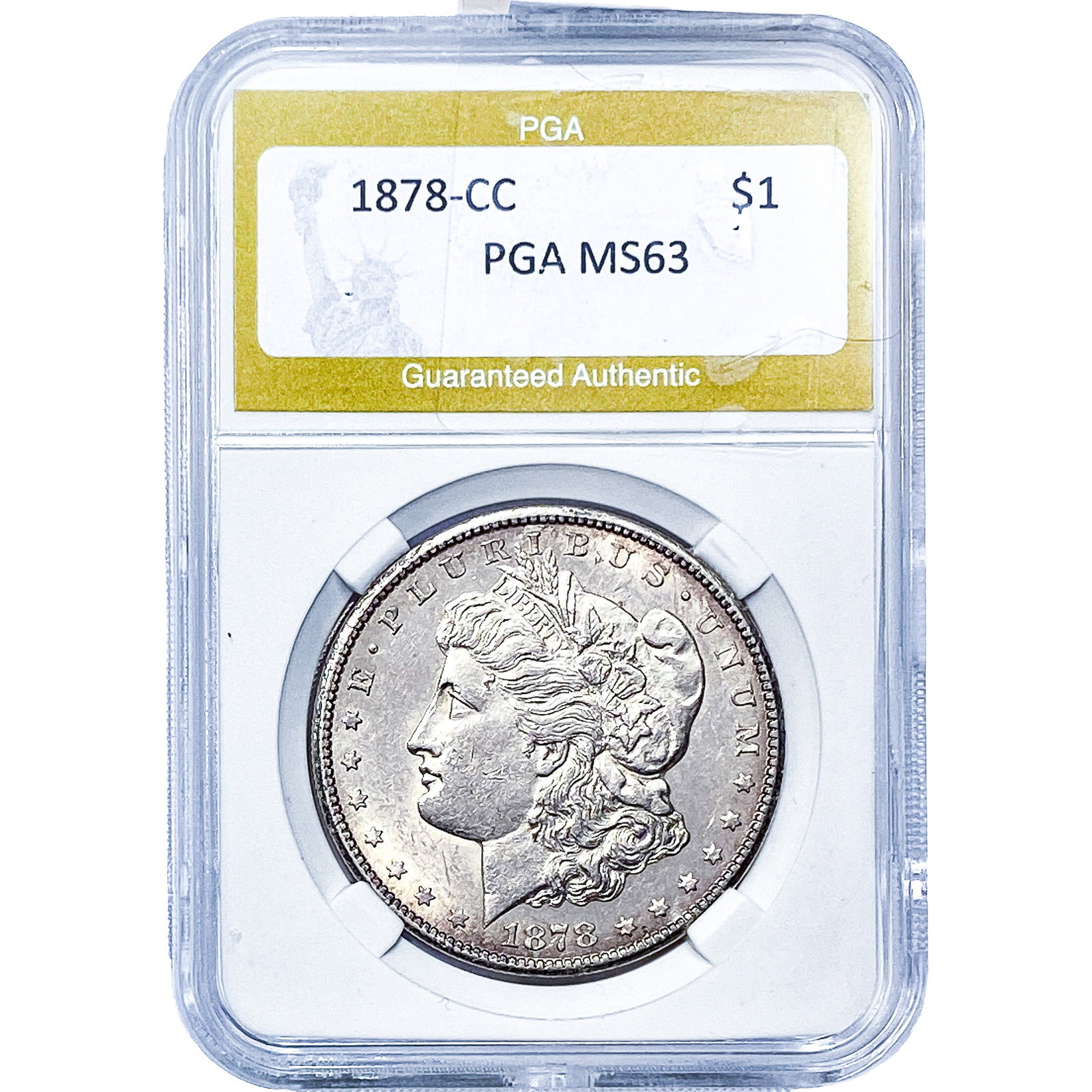 1878-CC Morgan Silver Dollar PGA MS63: 1878-CC Morgan Silver Dollar PGA MS63