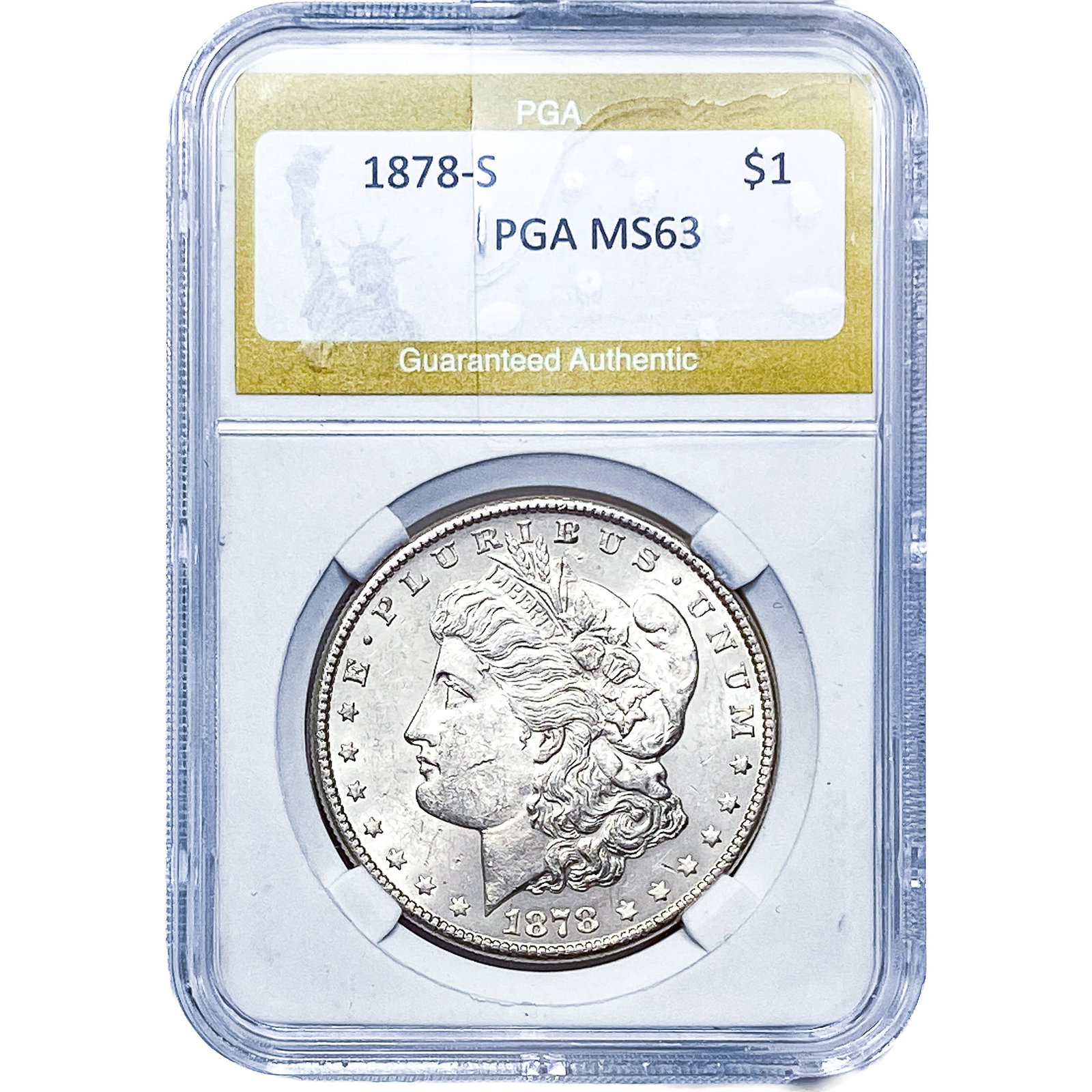 1878-S Morgan Silver Dollar PGA MS63: 1878-S Morgan Silver Dollar PGA MS63