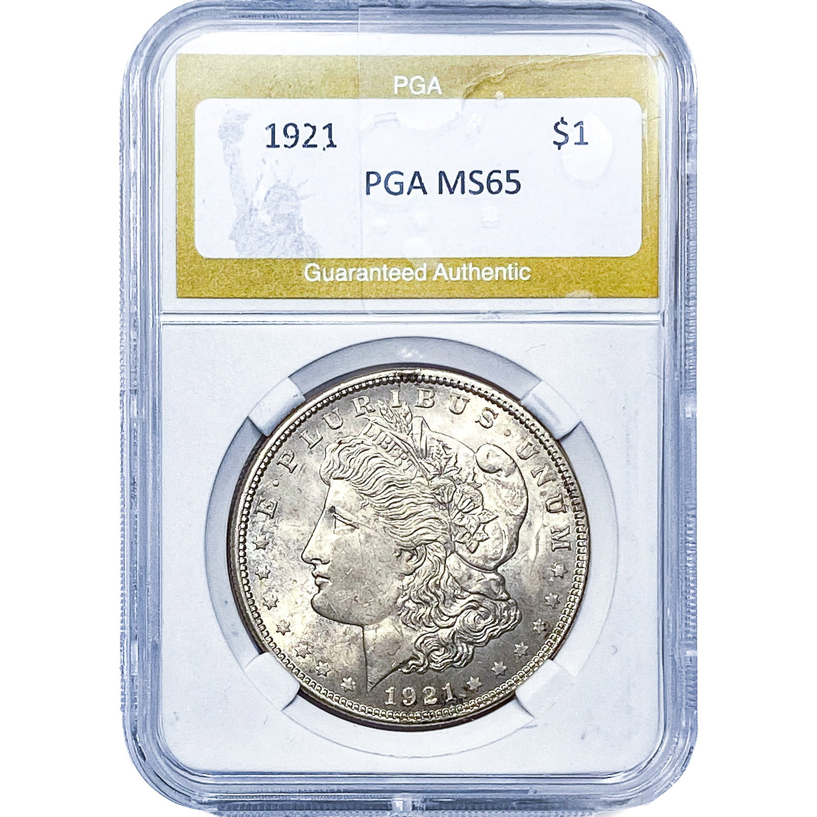 1921 Morgan Silver Dollar PGA MS65: 1921 Morgan Silver Dollar PGA MS65