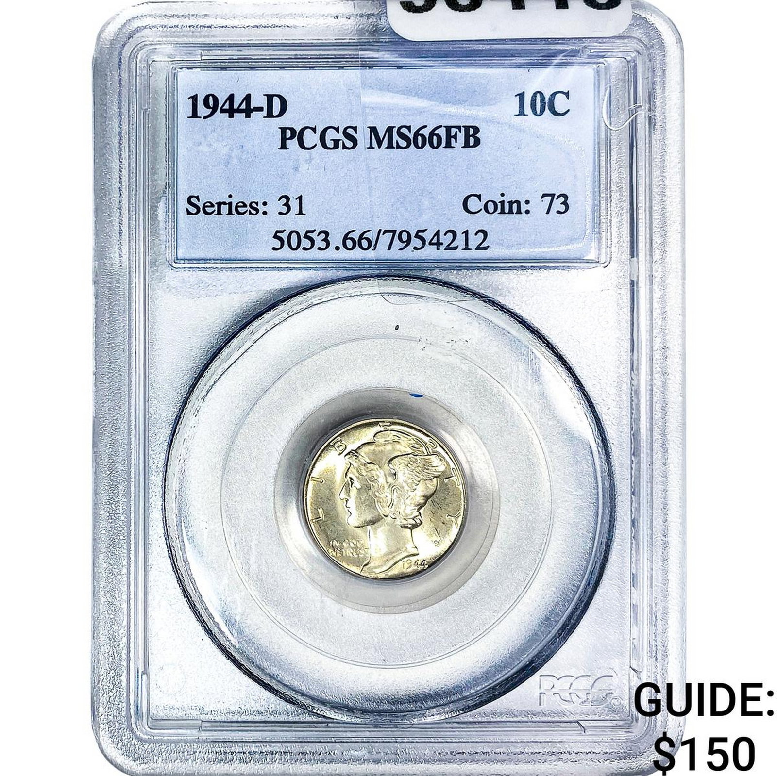 1944-D Mercury Silver Dime PCGS MS66 FB: 1944-D Mercury Silver Dime PCGS MS66 FB