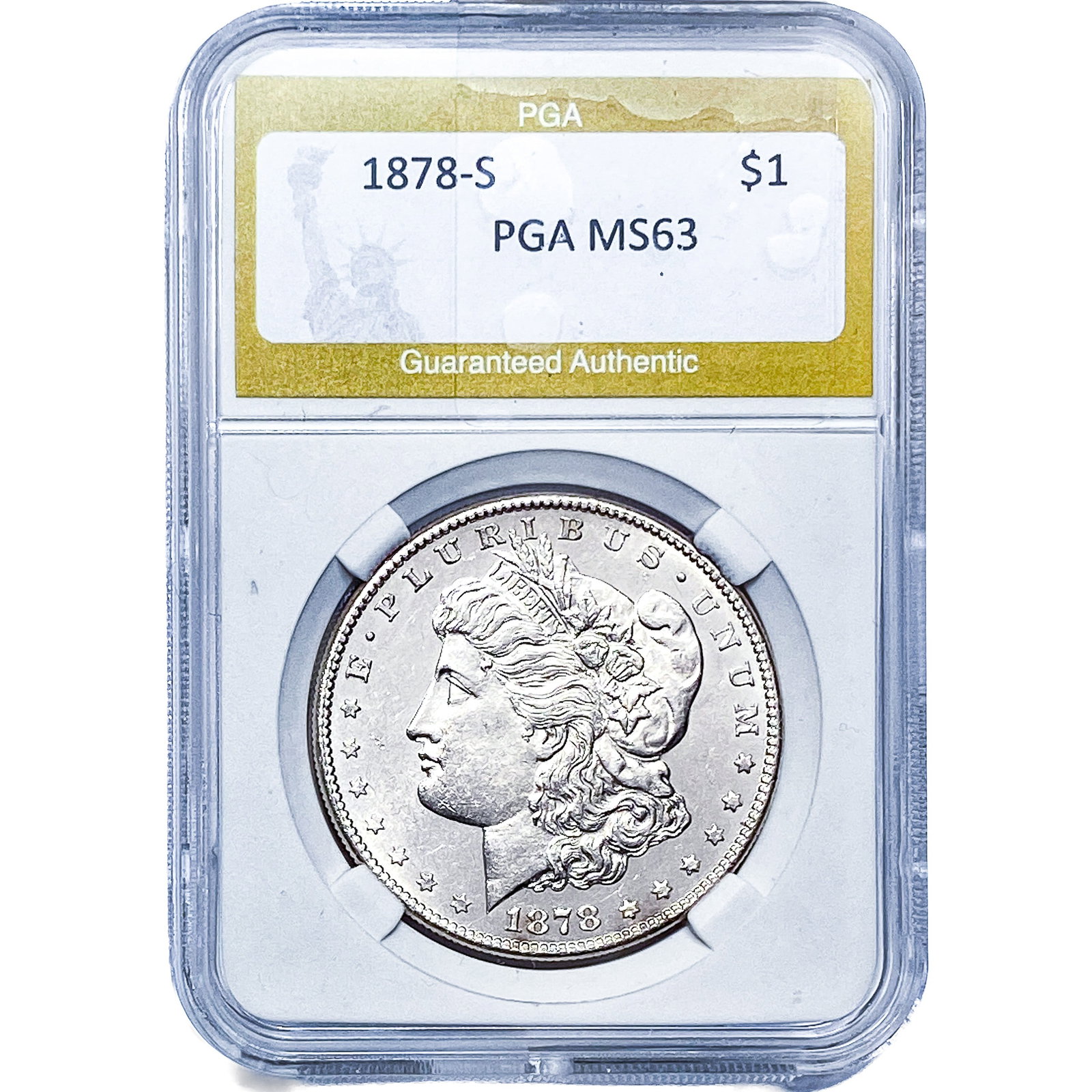 1878-S Morgan Silver Dollar PGA MS63: 1878-S Morgan Silver Dollar PGA MS63